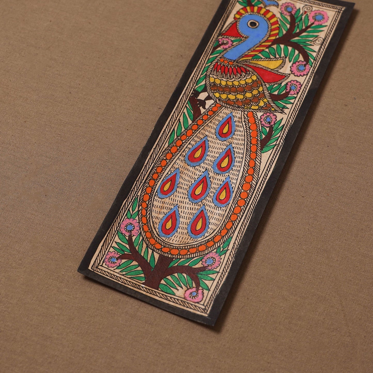 Handpainted madhubani painting by hira devi (11 x 3 in) 61