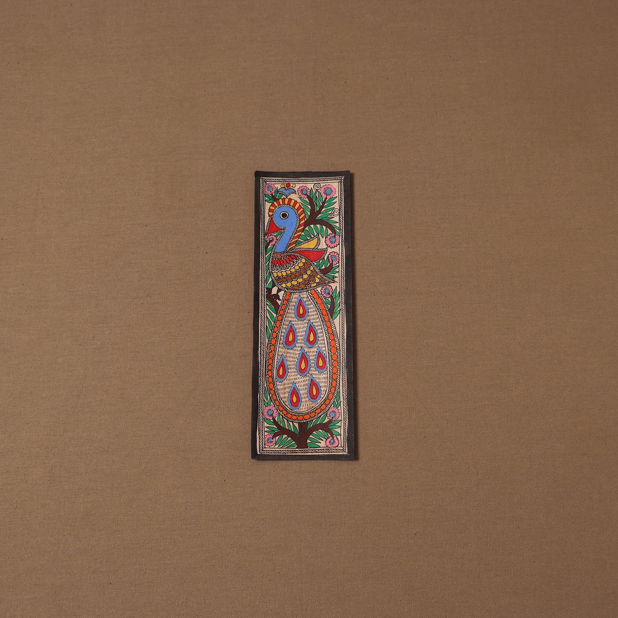 Handpainted madhubani painting by hira devi (11 x 3 in) 61