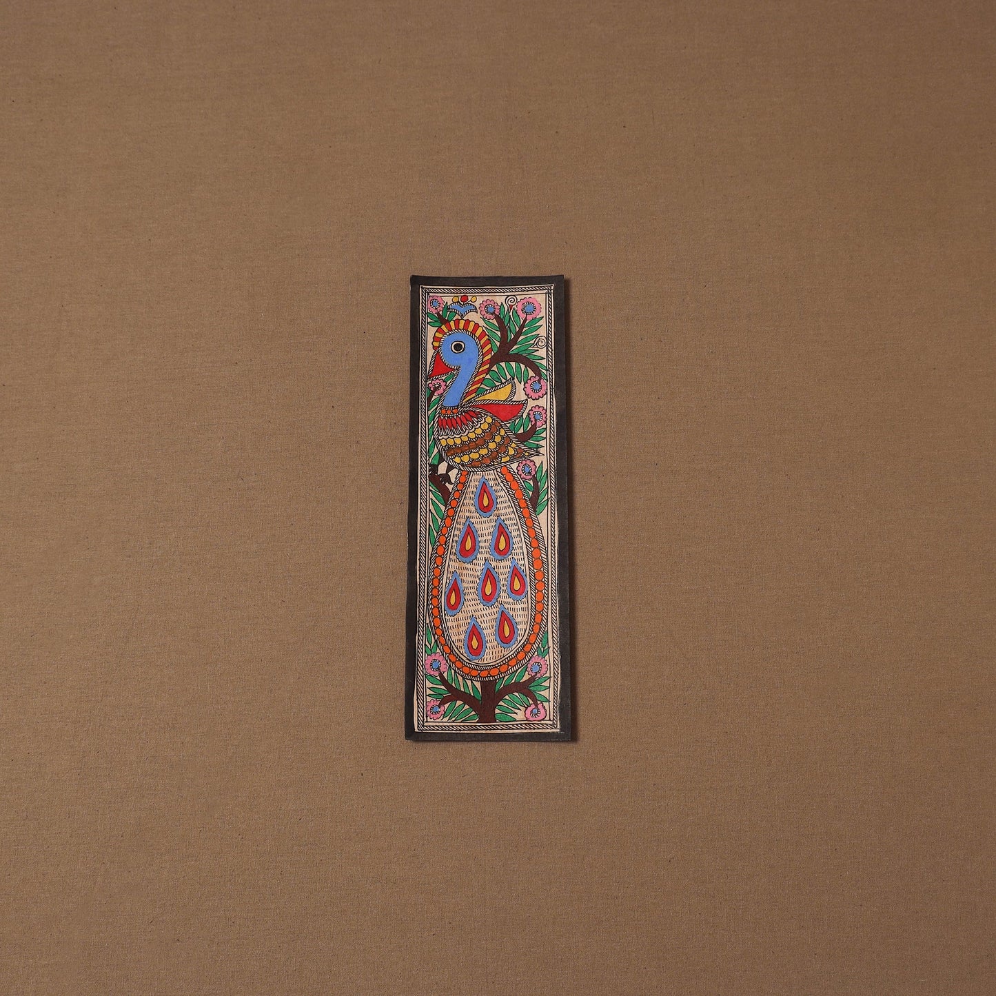 Handpainted madhubani painting by hira devi (11 x 3 in) 61