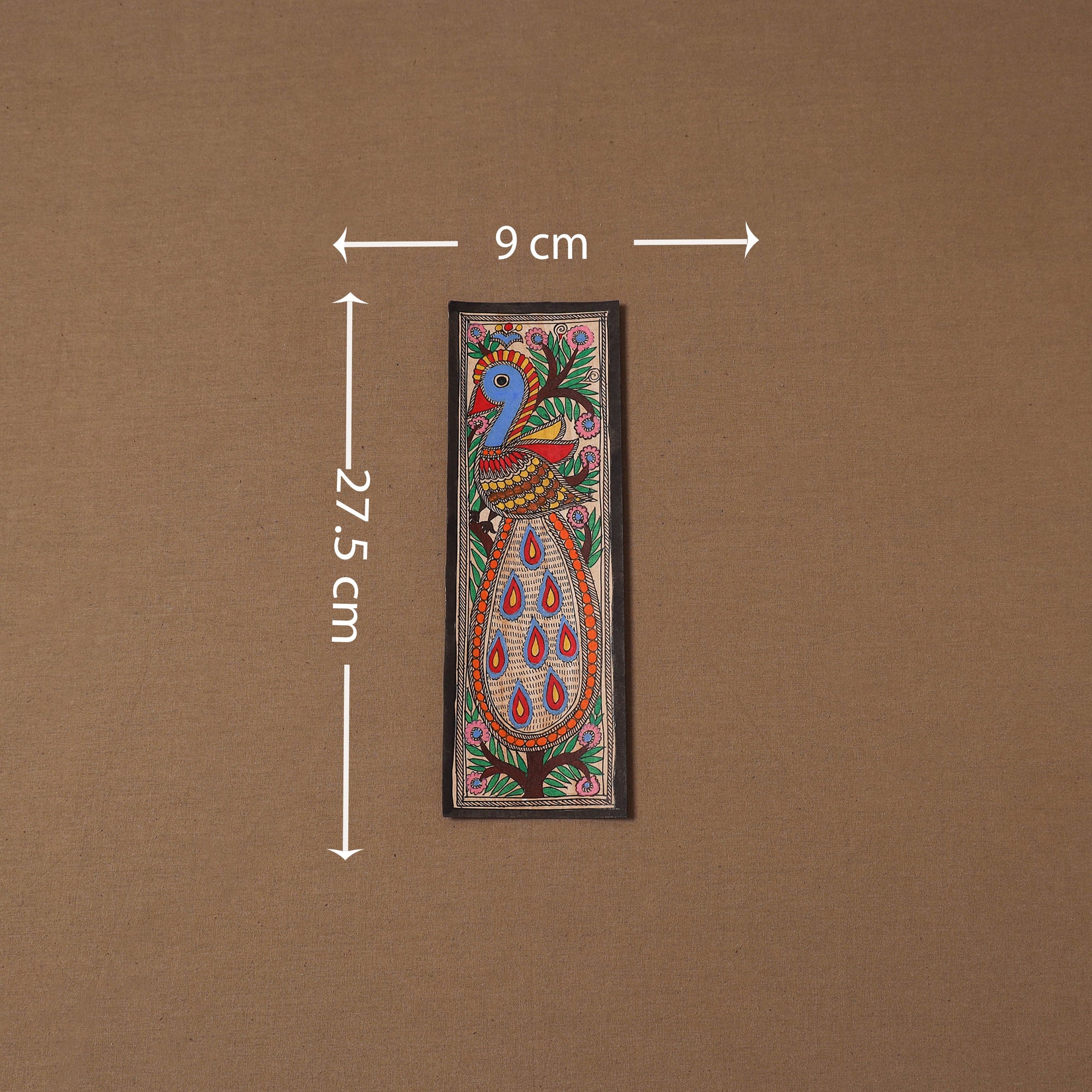 Handpainted madhubani painting by hira devi (11 x 3 in) 61