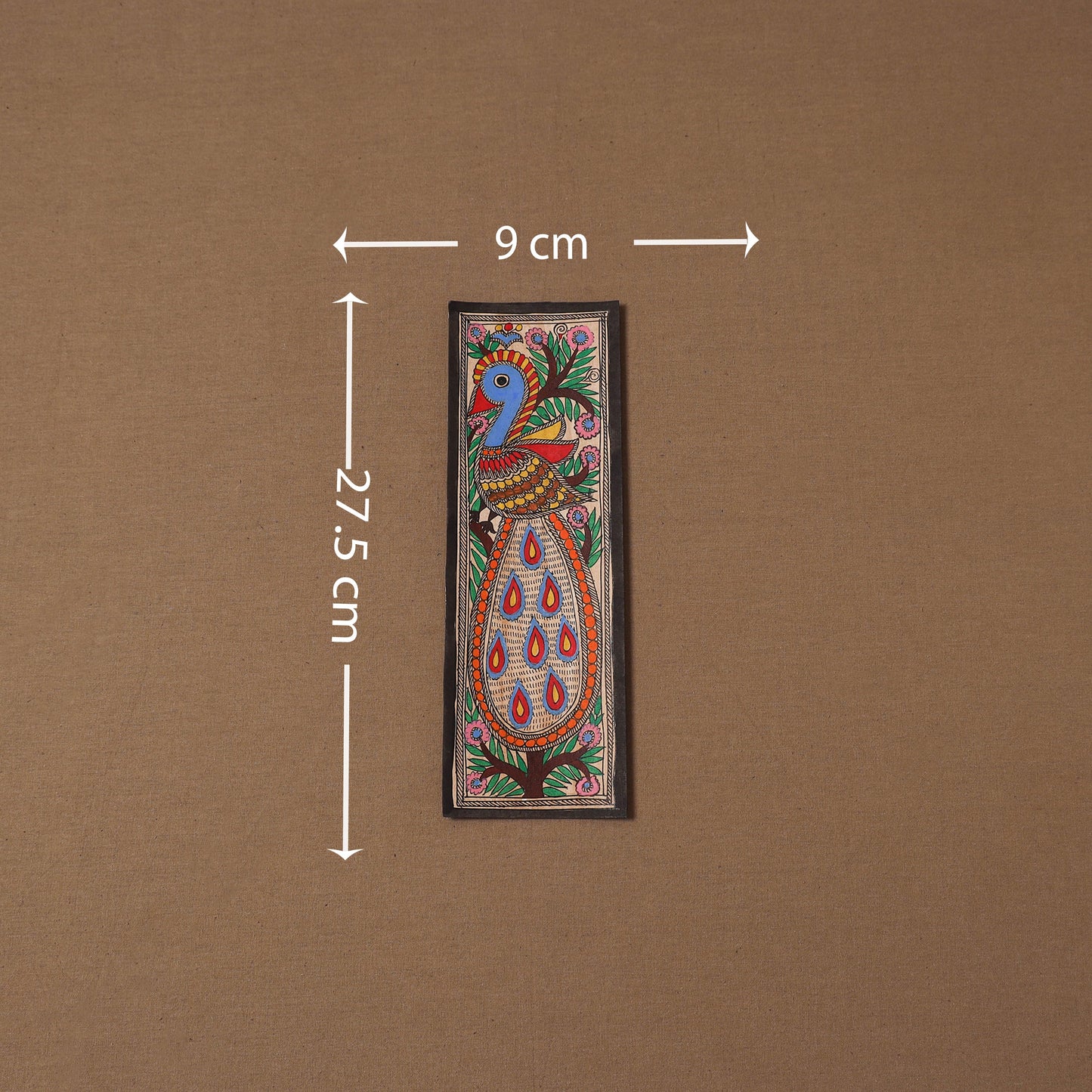 Handpainted madhubani painting by hira devi (11 x 3 in) 61