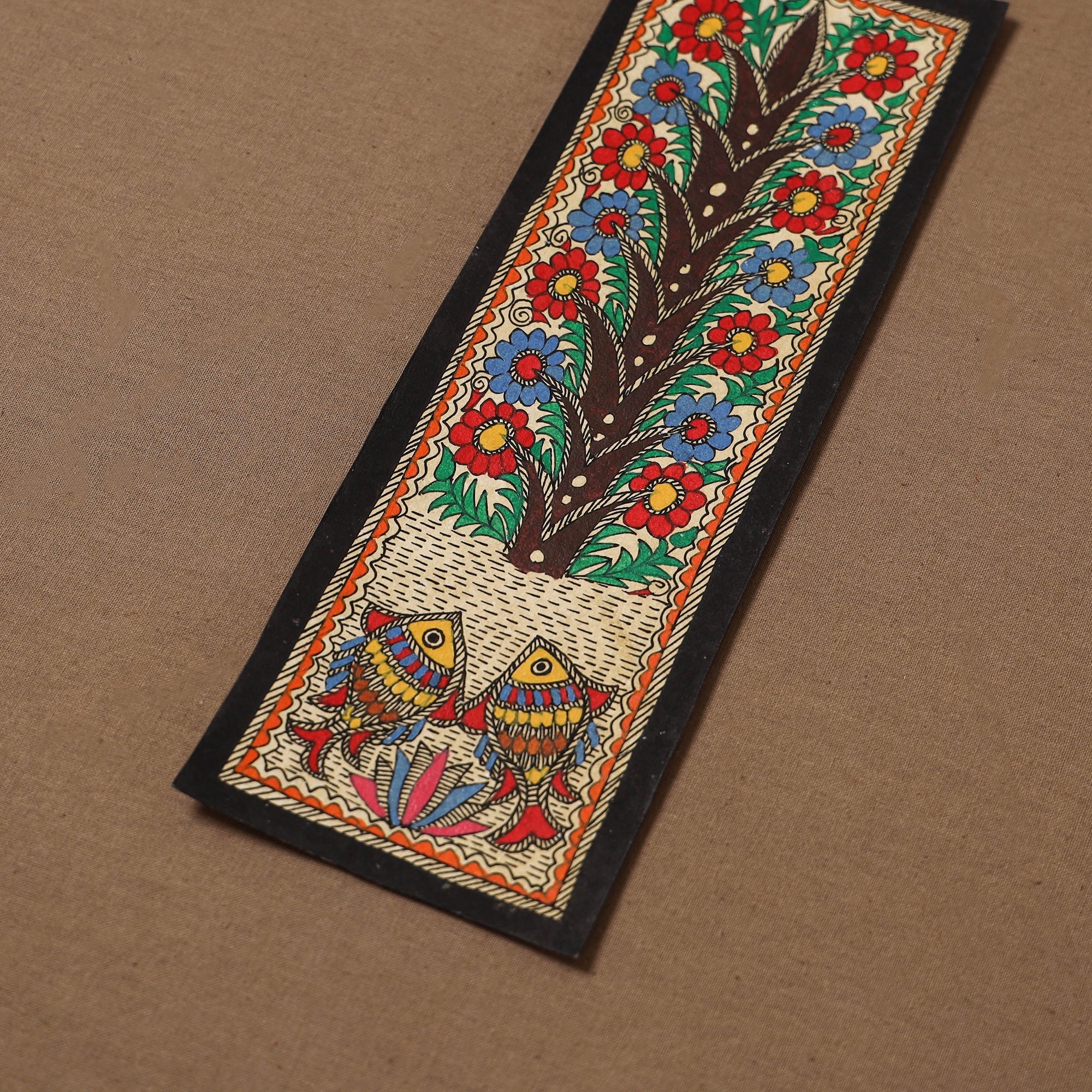 Handpainted madhubani painting by hira devi (11 x 3 in) 62