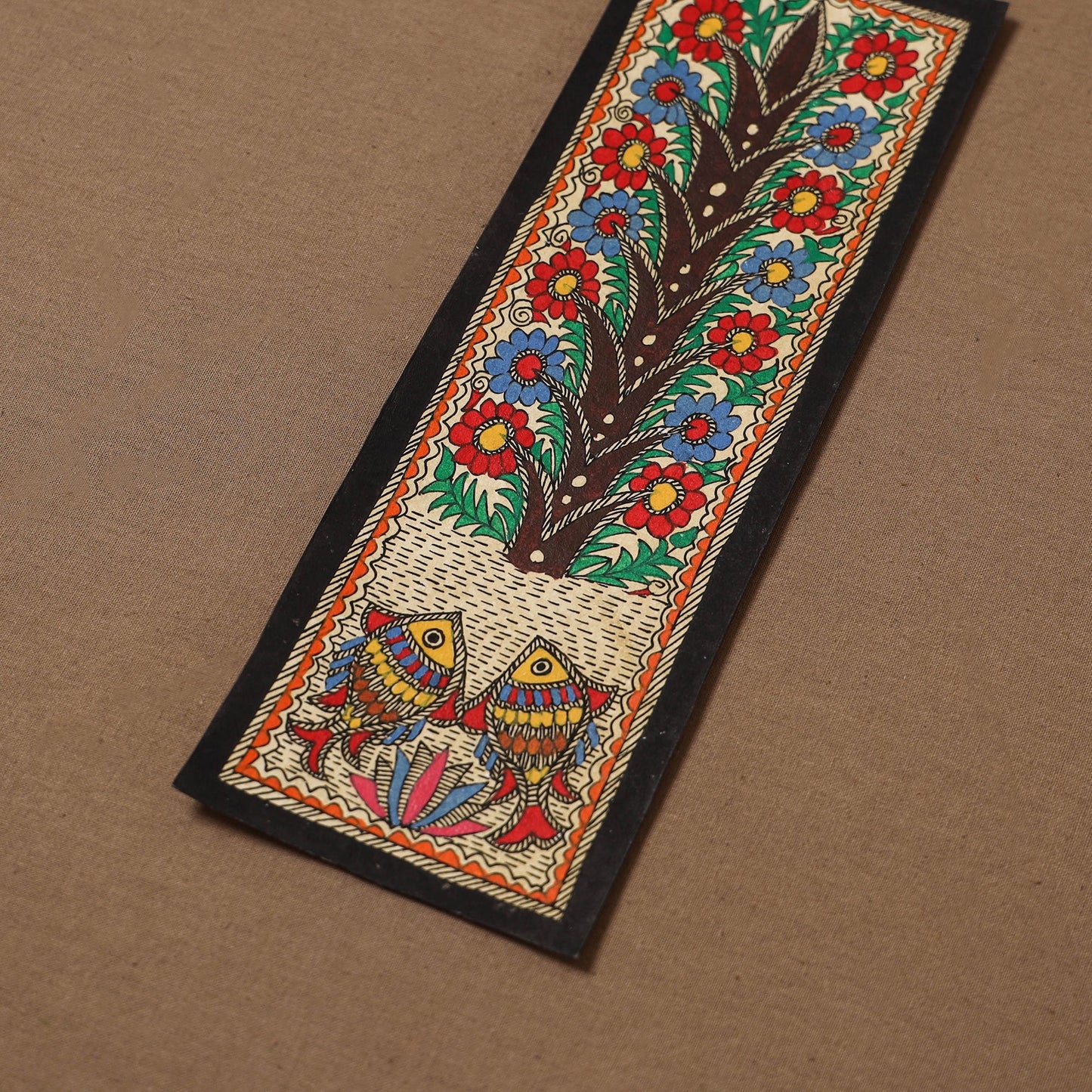 Handpainted madhubani painting by hira devi (11 x 3 in) 62