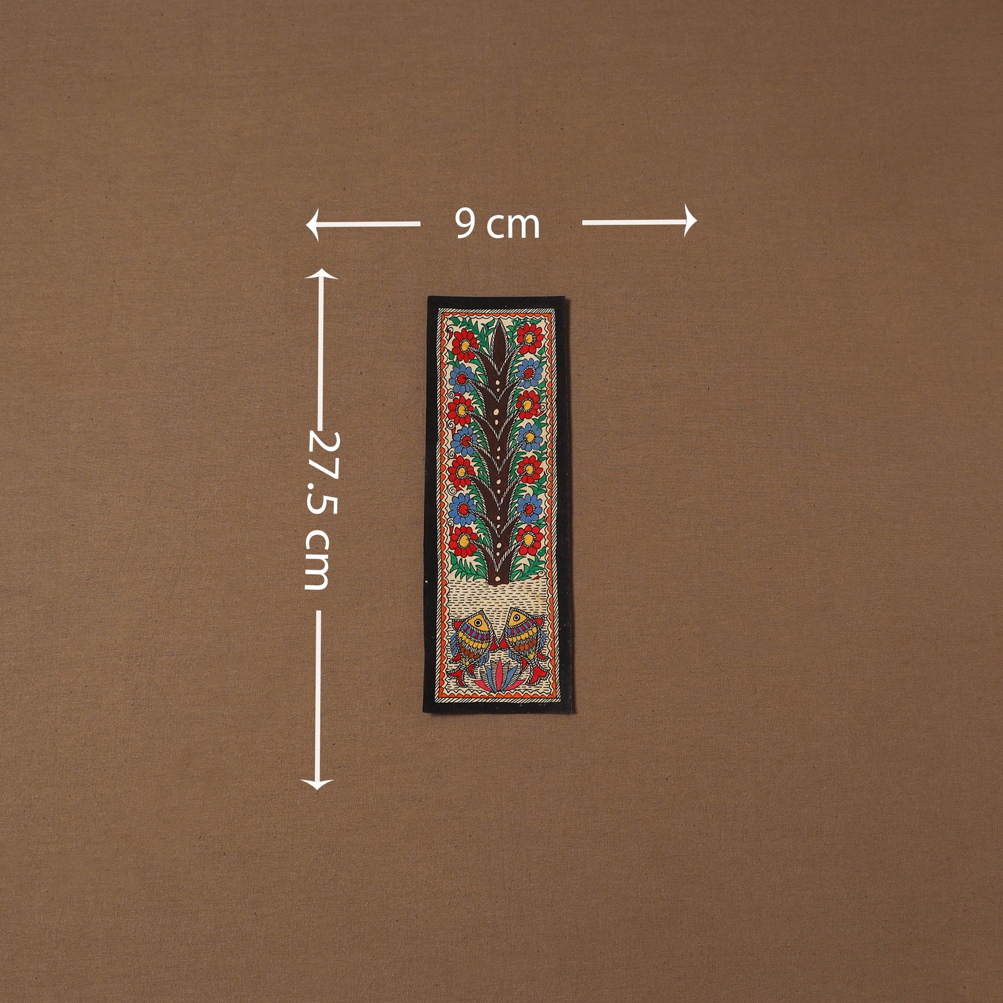 Handpainted madhubani painting by hira devi (11 x 3 in) 62