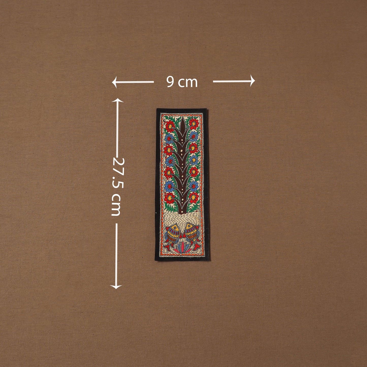 Handpainted madhubani painting by hira devi (11 x 3 in) 62