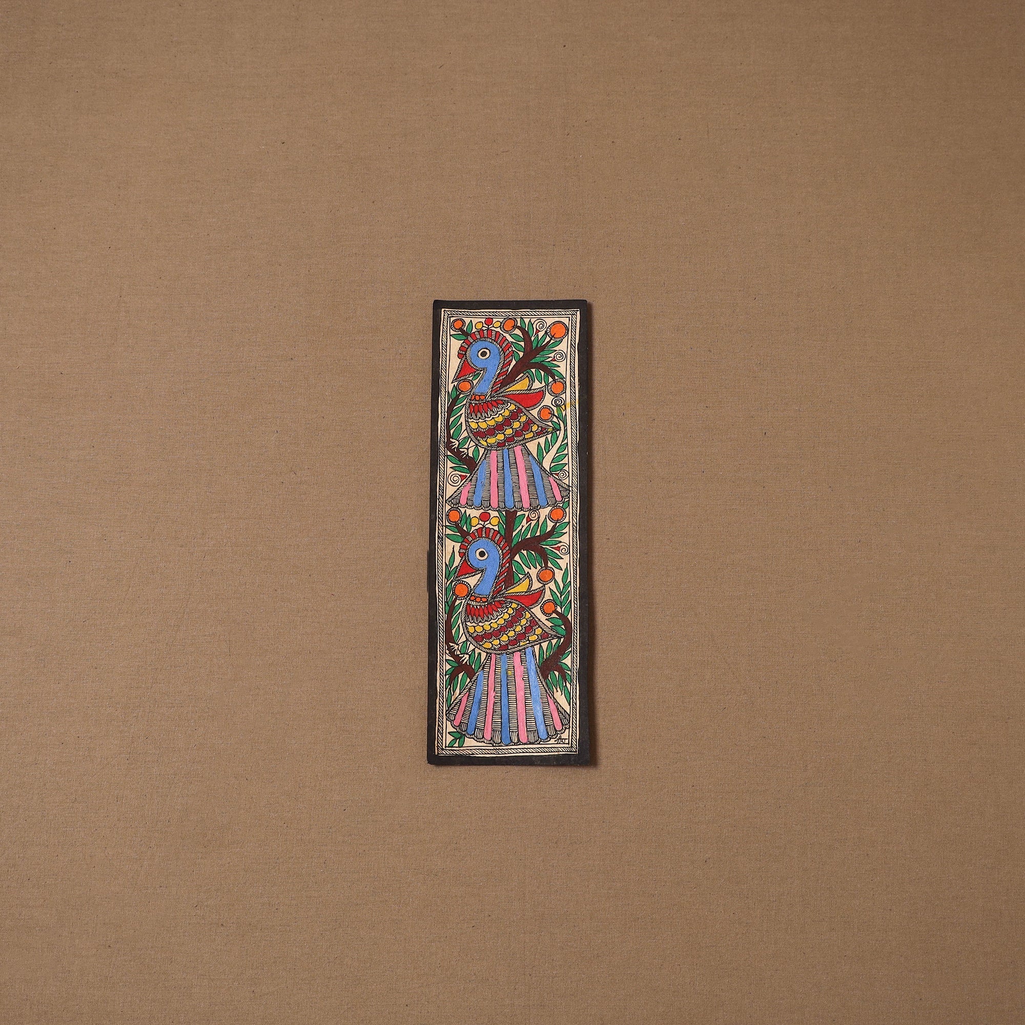 Handpainted madhubani painting by hira devi (11 x 3 in) 63