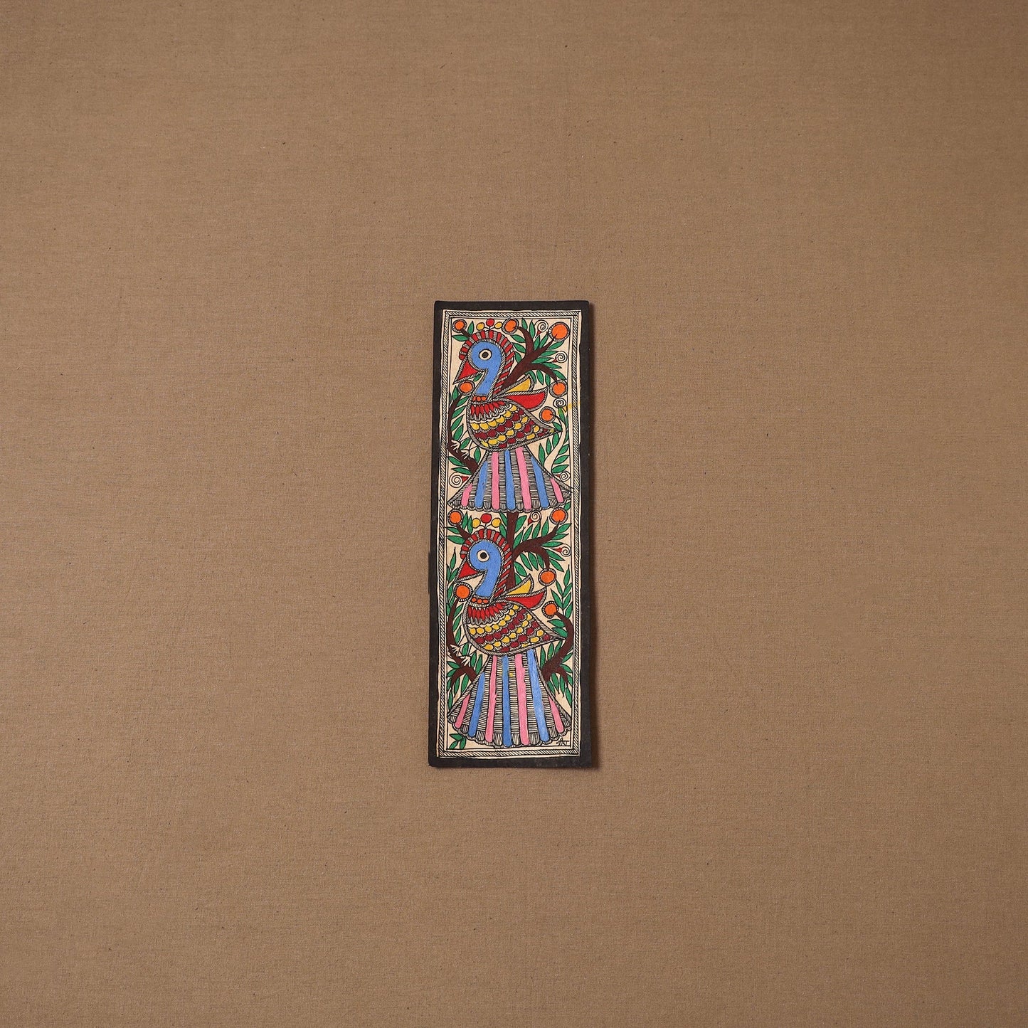 Handpainted madhubani painting by hira devi (11 x 3 in) 63