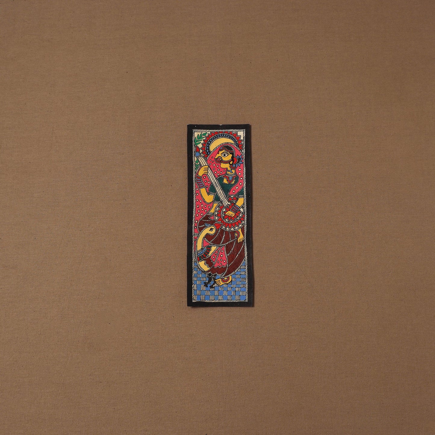 Handpainted madhubani painting by hira devi (11 x 3 in) 64