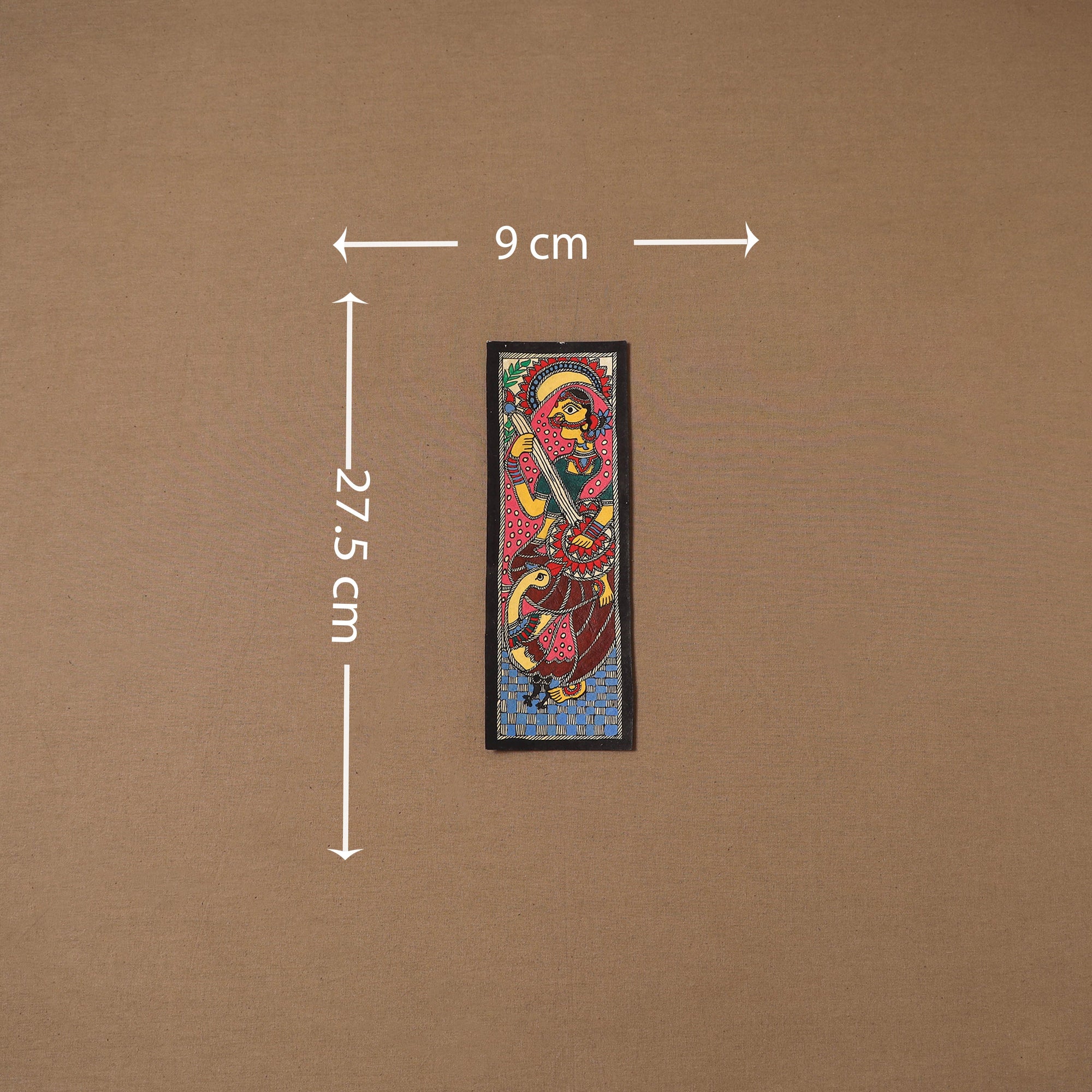 Handpainted madhubani painting by hira devi (11 x 3 in) 64