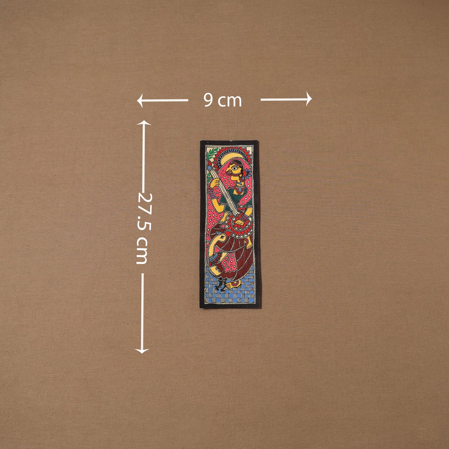 Handpainted madhubani painting by hira devi (11 x 3 in) 64