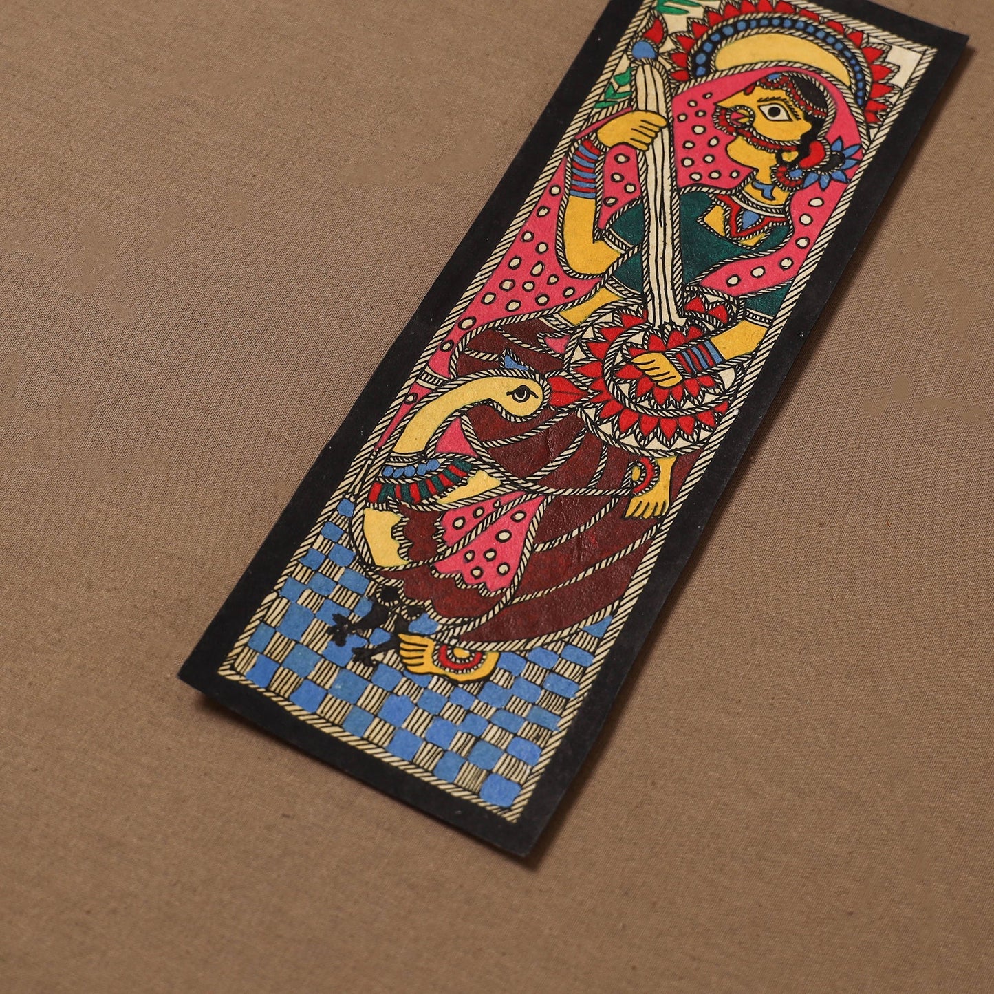 Handpainted madhubani painting by hira devi (11 x 3 in) 64