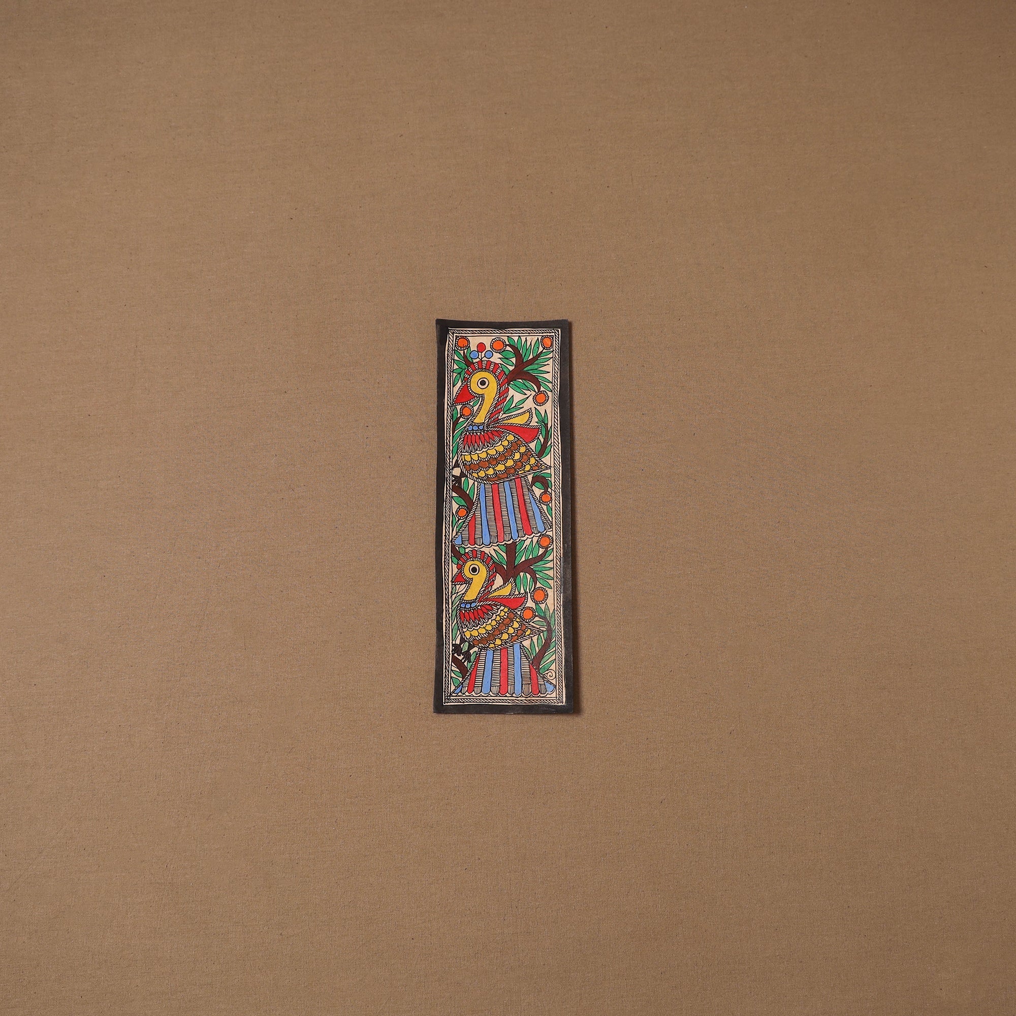 Handpainted madhubani painting by hira devi (11 x 3 in) 65