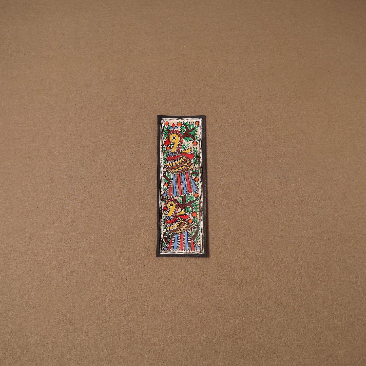 Handpainted madhubani painting by hira devi (11 x 3 in) 65