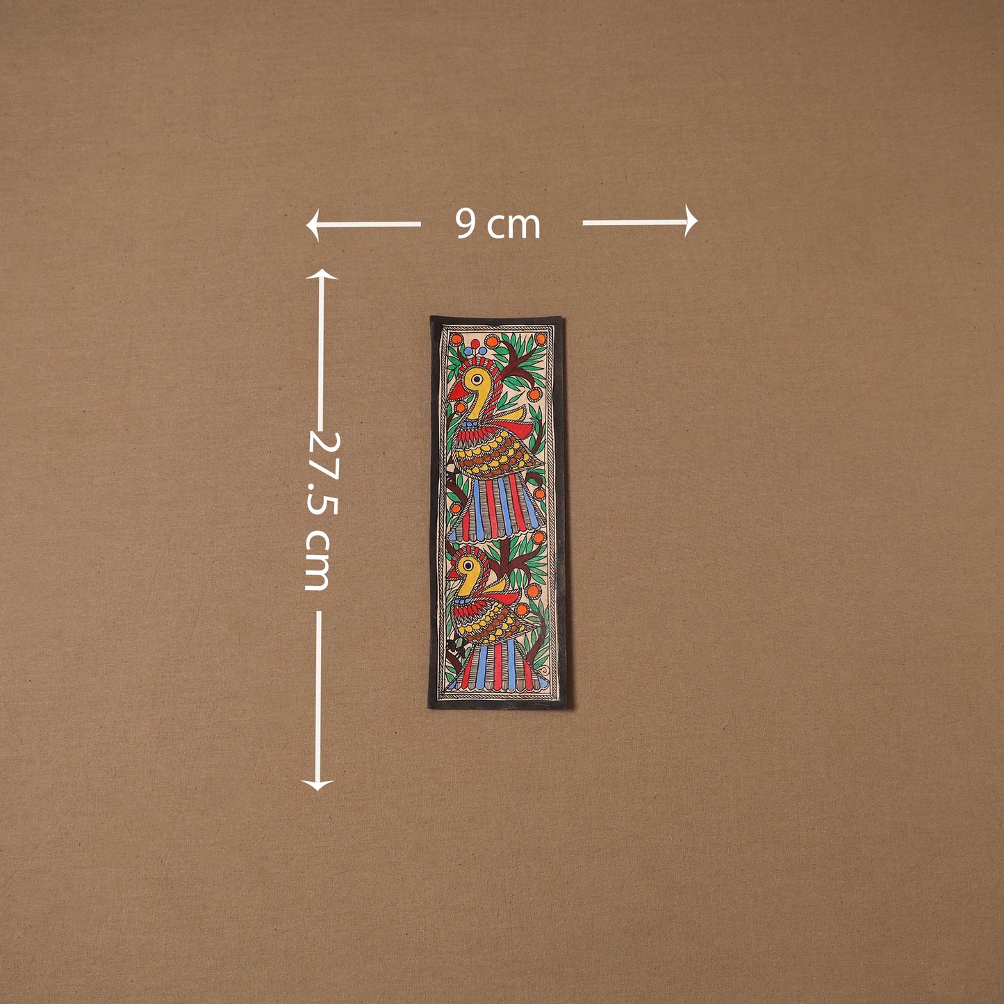 Handpainted madhubani painting by hira devi (11 x 3 in) 65