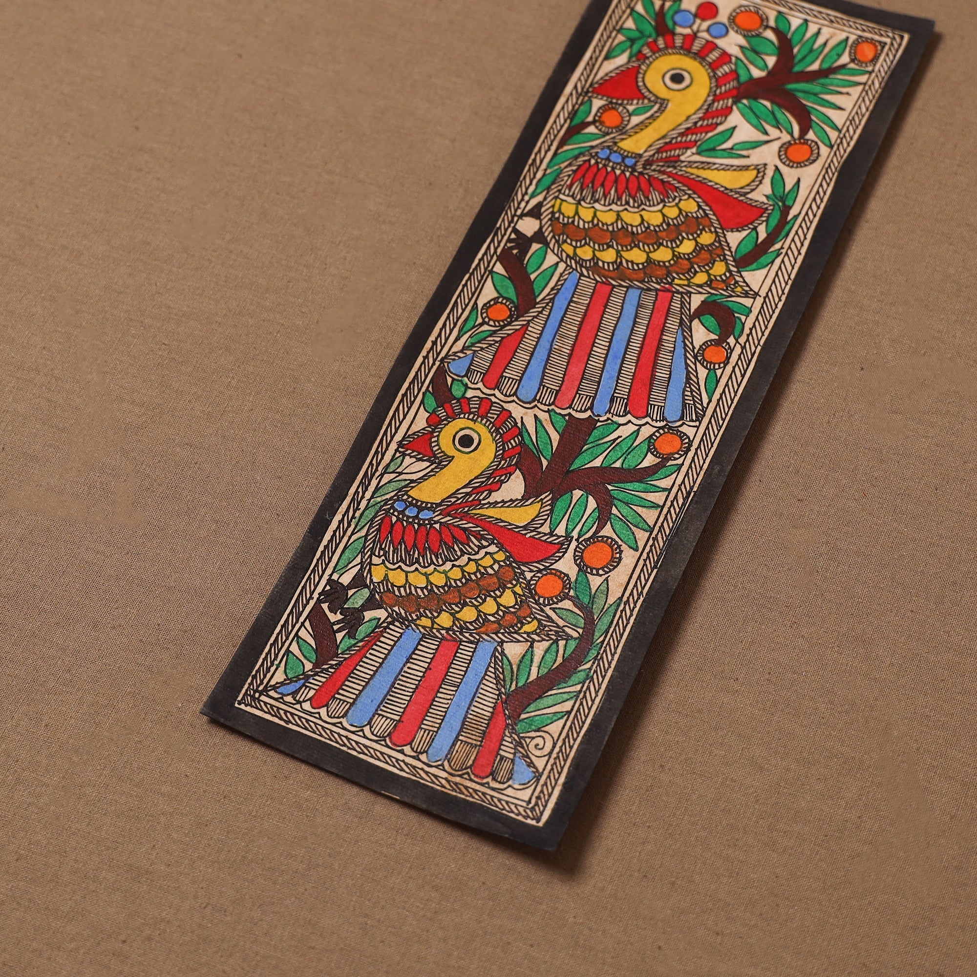 Handpainted madhubani painting by hira devi (11 x 3 in) 65