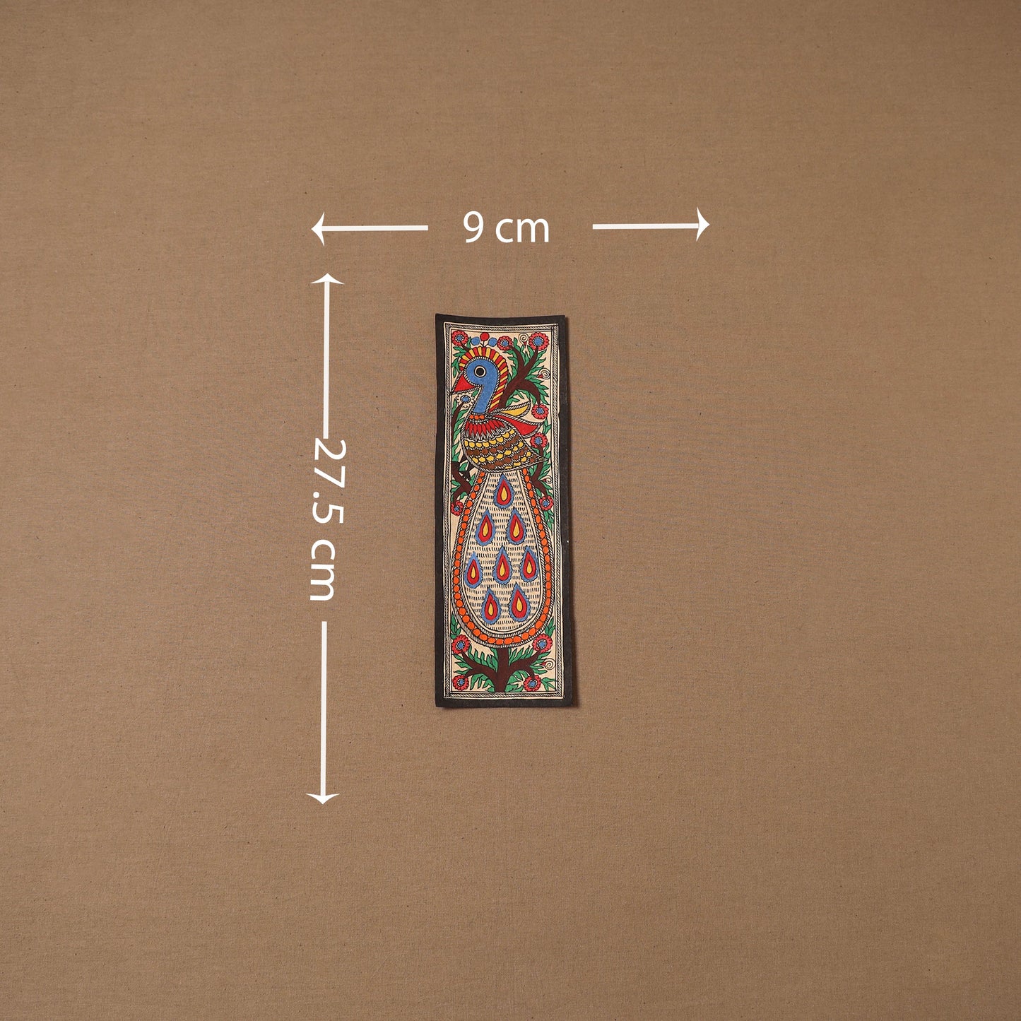 Handpainted madhubani painting by hira devi (11 x 3 in) 67