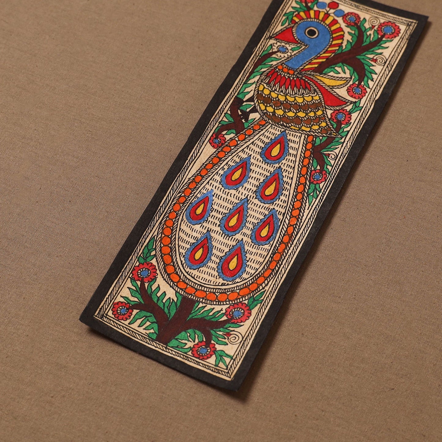 Handpainted madhubani painting by hira devi (11 x 3 in) 67