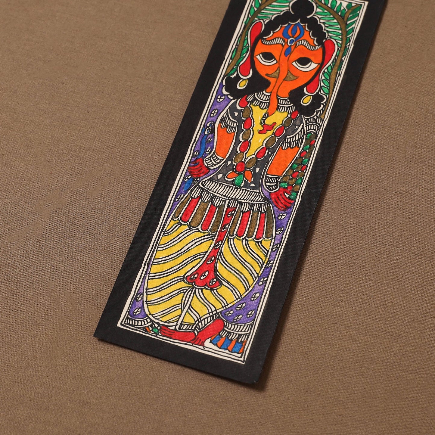 Handpainted madhubani painting by hira devi (11 x 3 in) 68