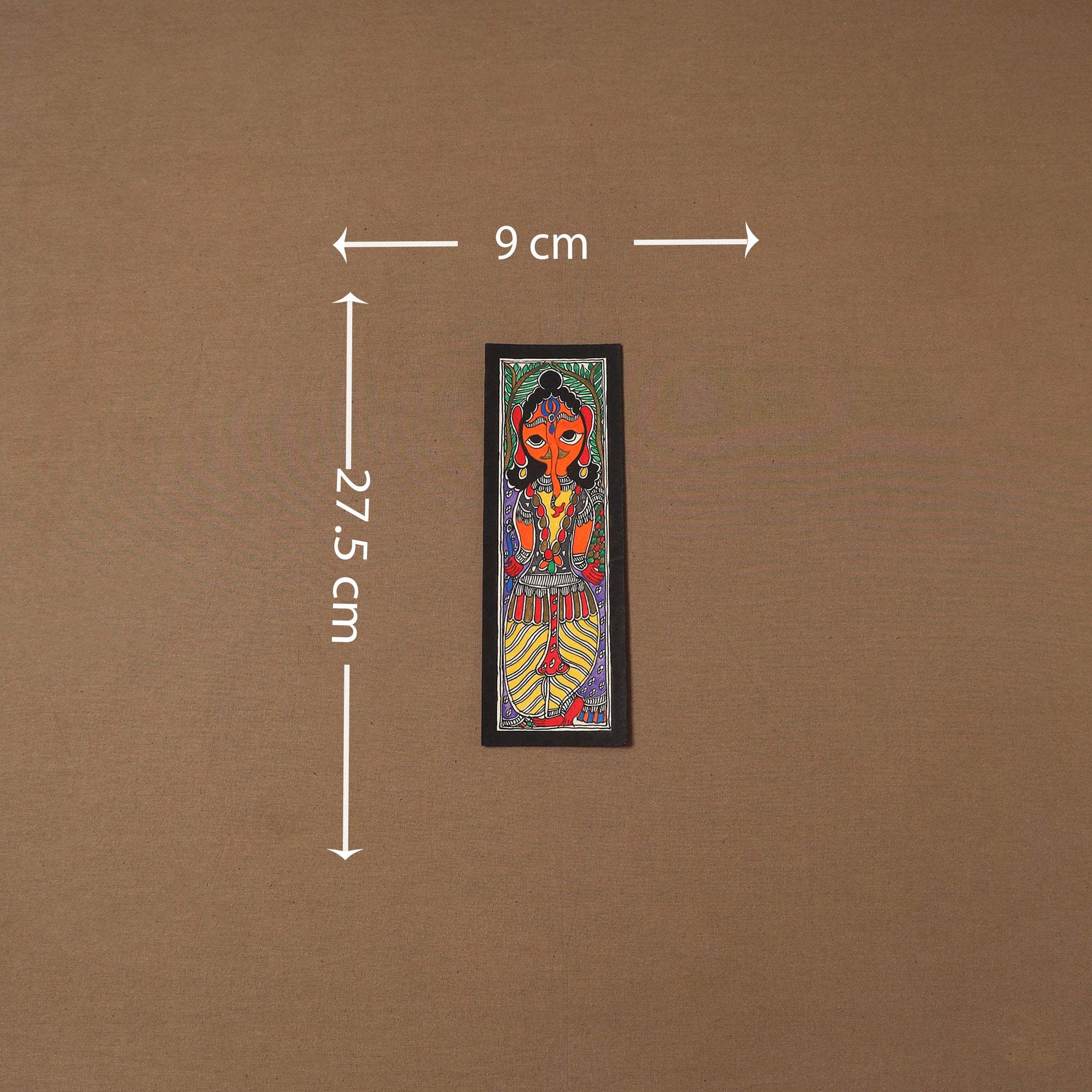 Handpainted madhubani painting by hira devi (11 x 3 in) 68