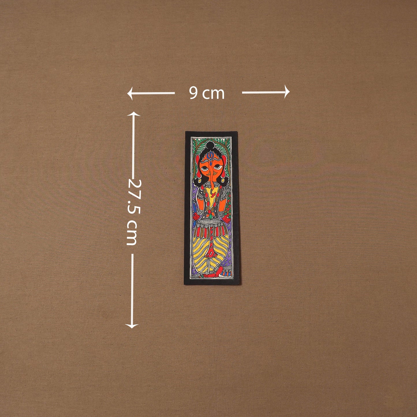 Handpainted madhubani painting by hira devi (11 x 3 in) 68