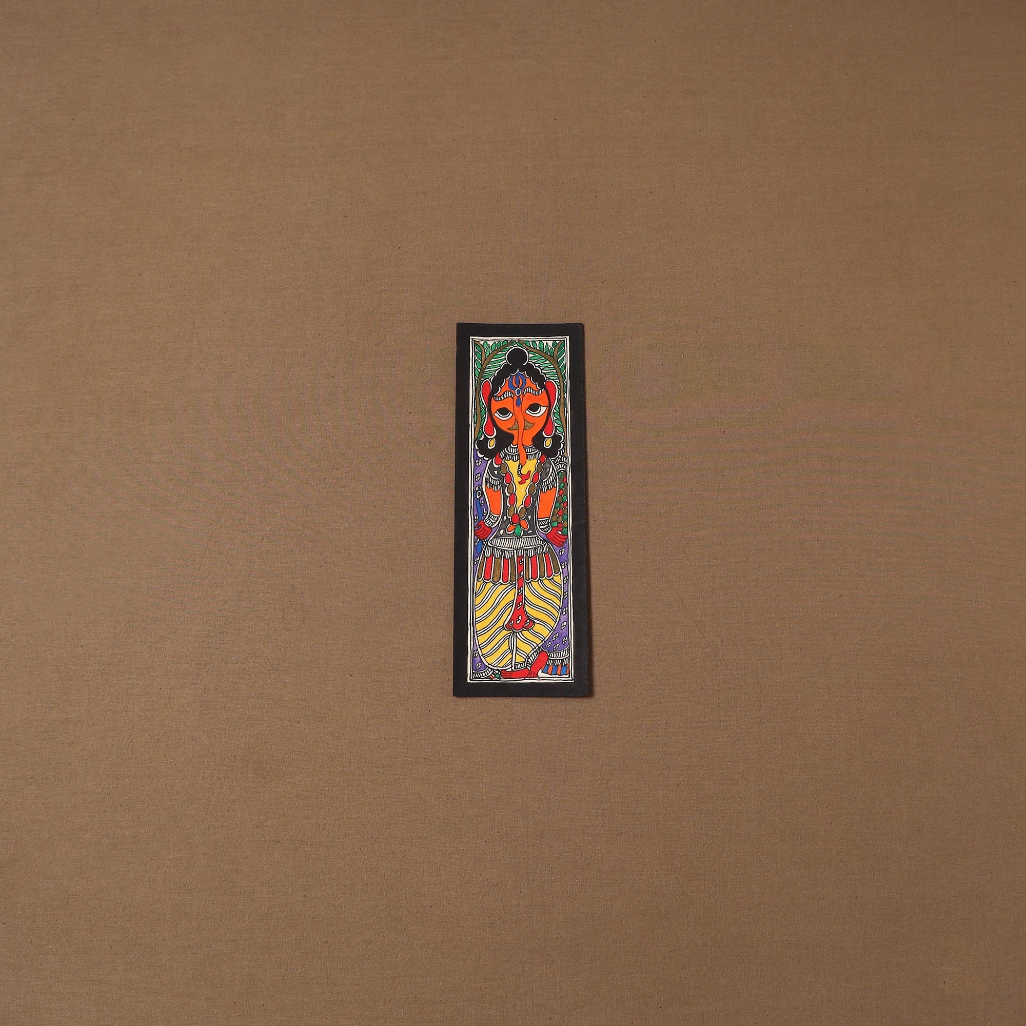 Handpainted madhubani painting by hira devi (11 x 3 in) 68