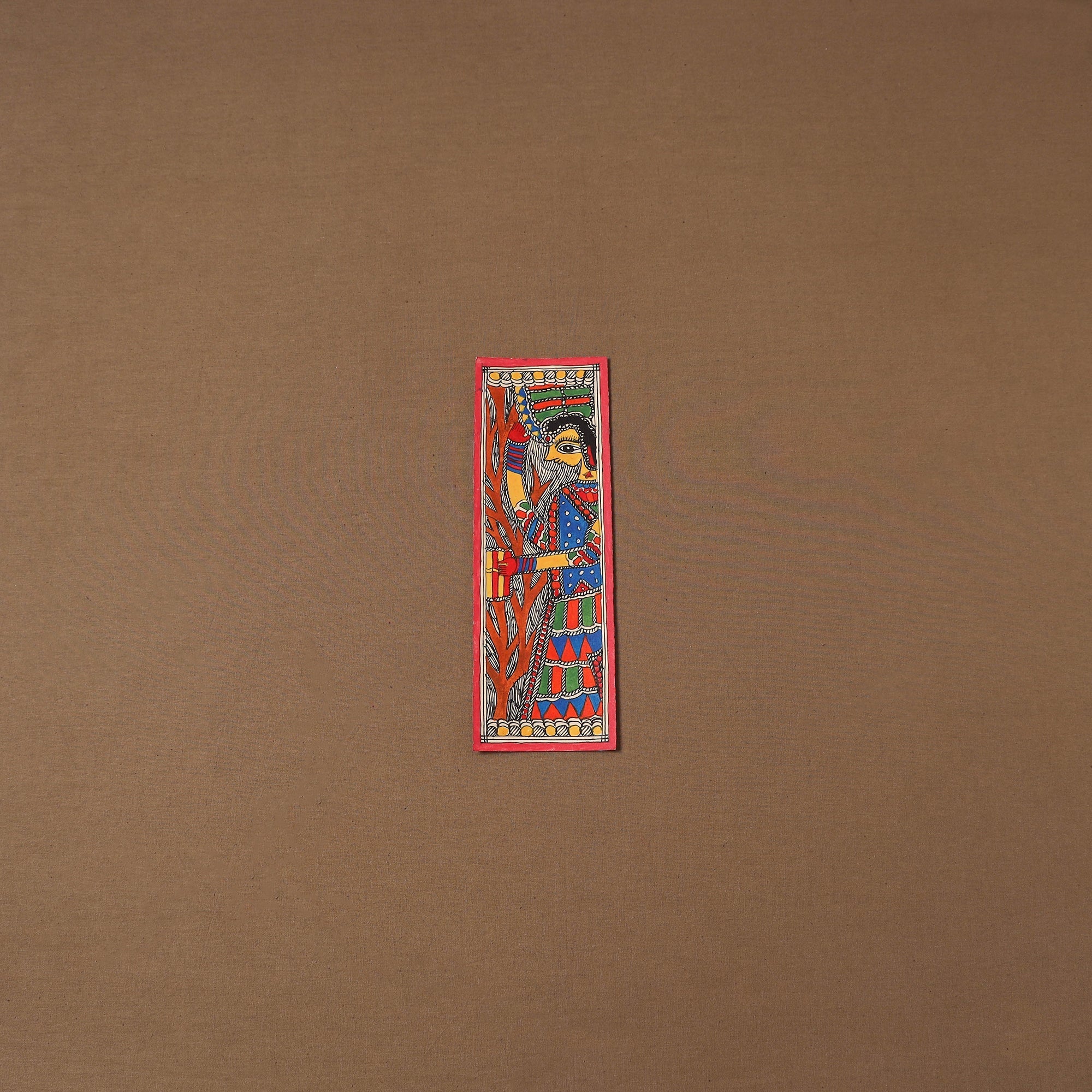 Handpainted madhubani painting by hira devi (11 x 3 in) 69