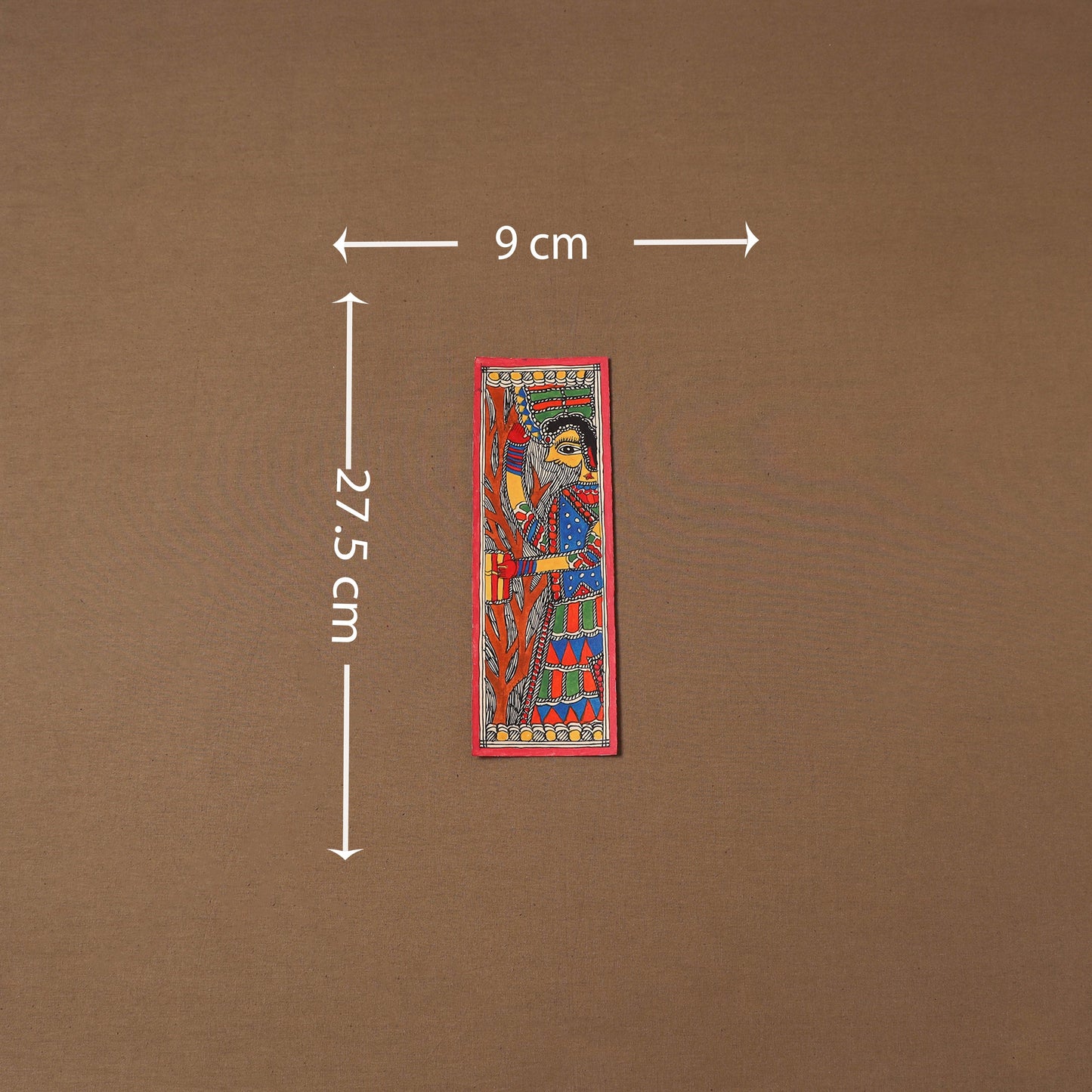 Handpainted madhubani painting by hira devi (11 x 3 in) 69