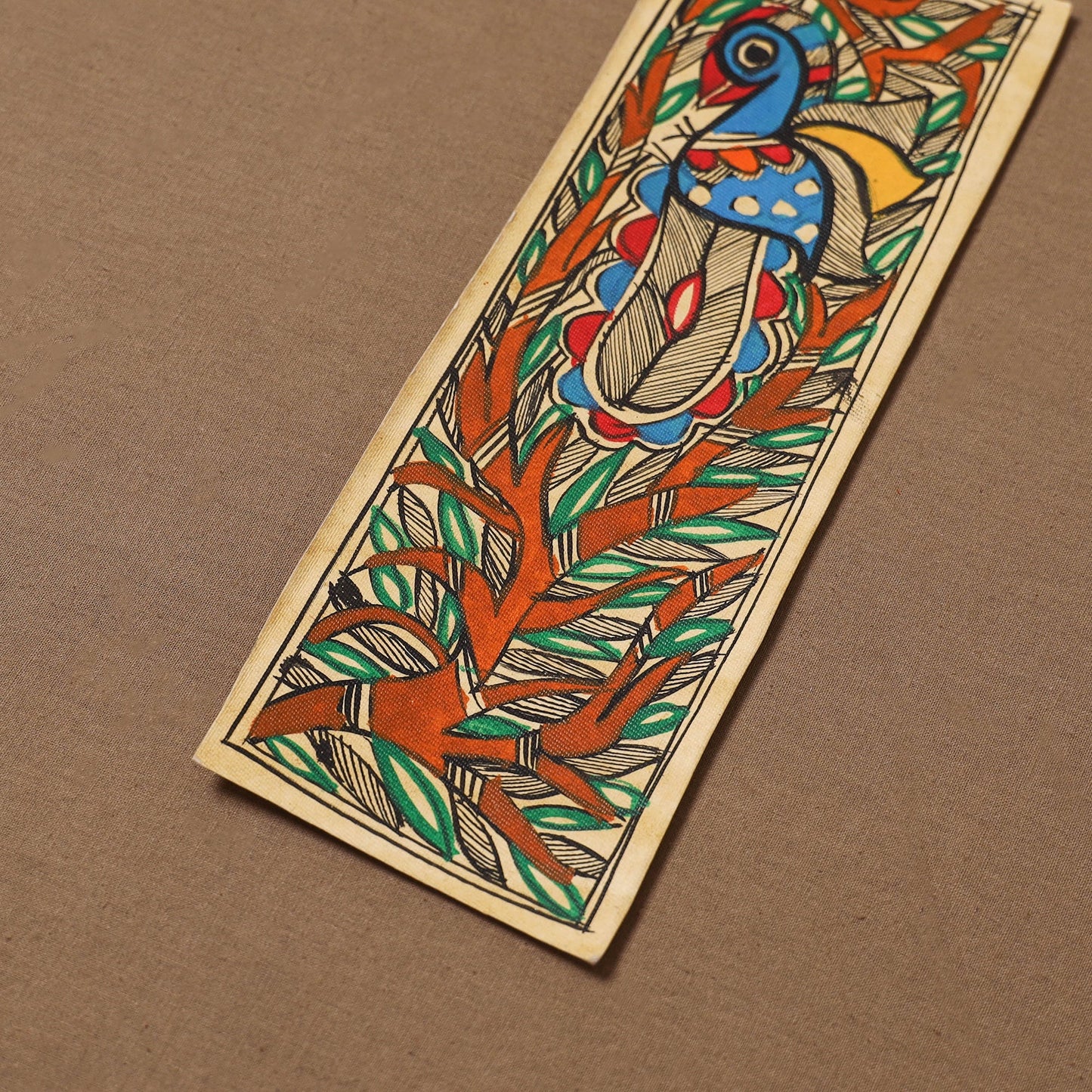 Handpainted madhubani painting by hira devi (11 x 3 in) 71