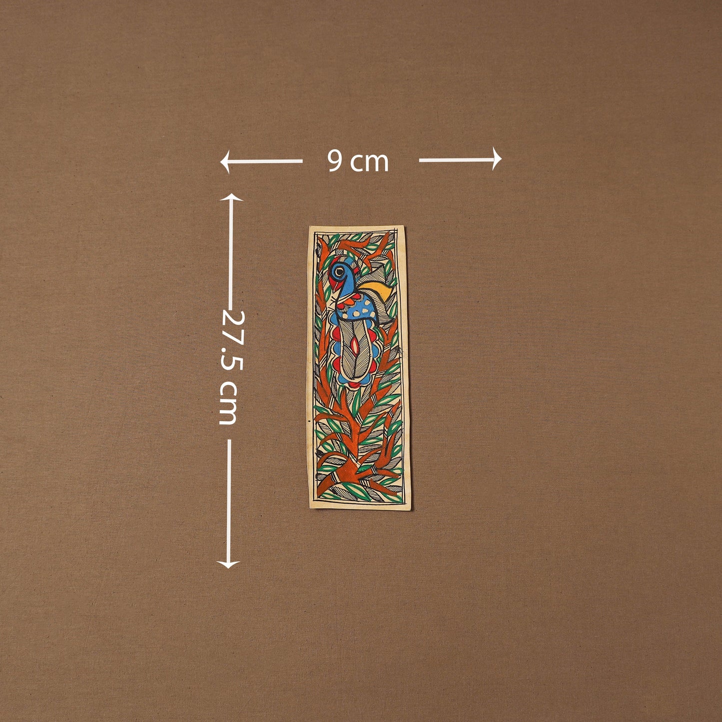 Handpainted madhubani painting by hira devi (11 x 3 in) 71