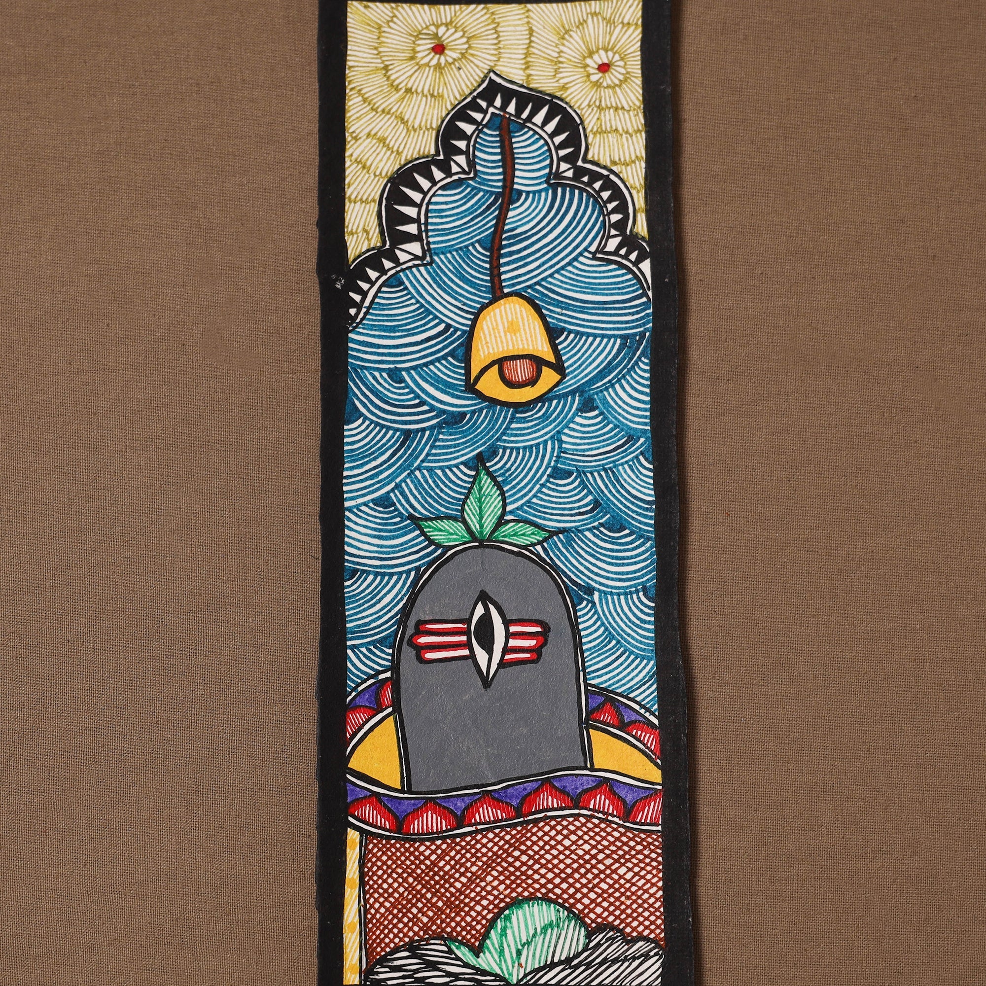 Handpainted madhubani painting by hira devi (11 x 3 in) 72