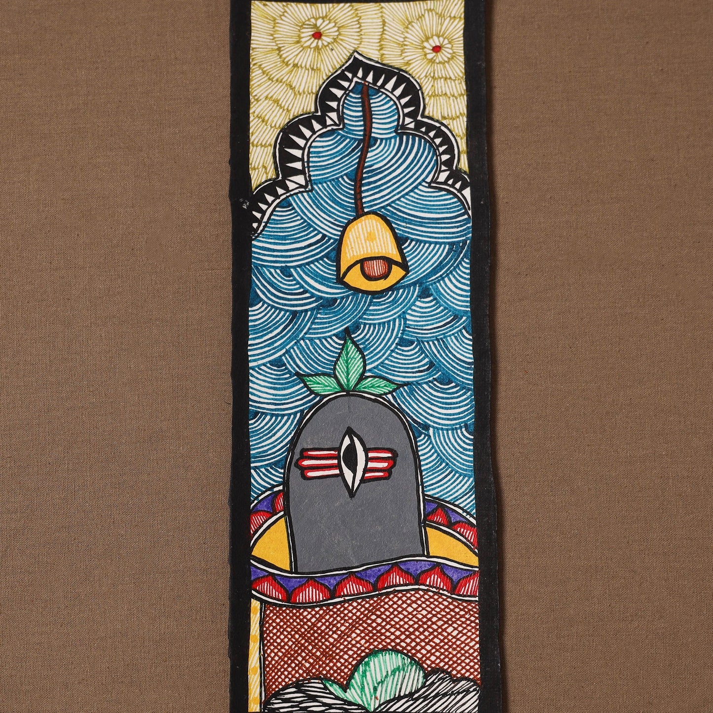 Handpainted madhubani painting by hira devi (11 x 3 in) 72