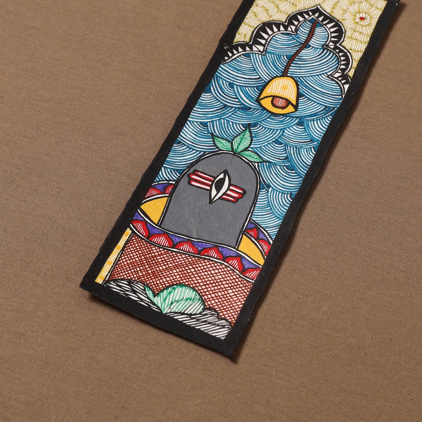 Handpainted madhubani painting by hira devi (11 x 3 in) 72