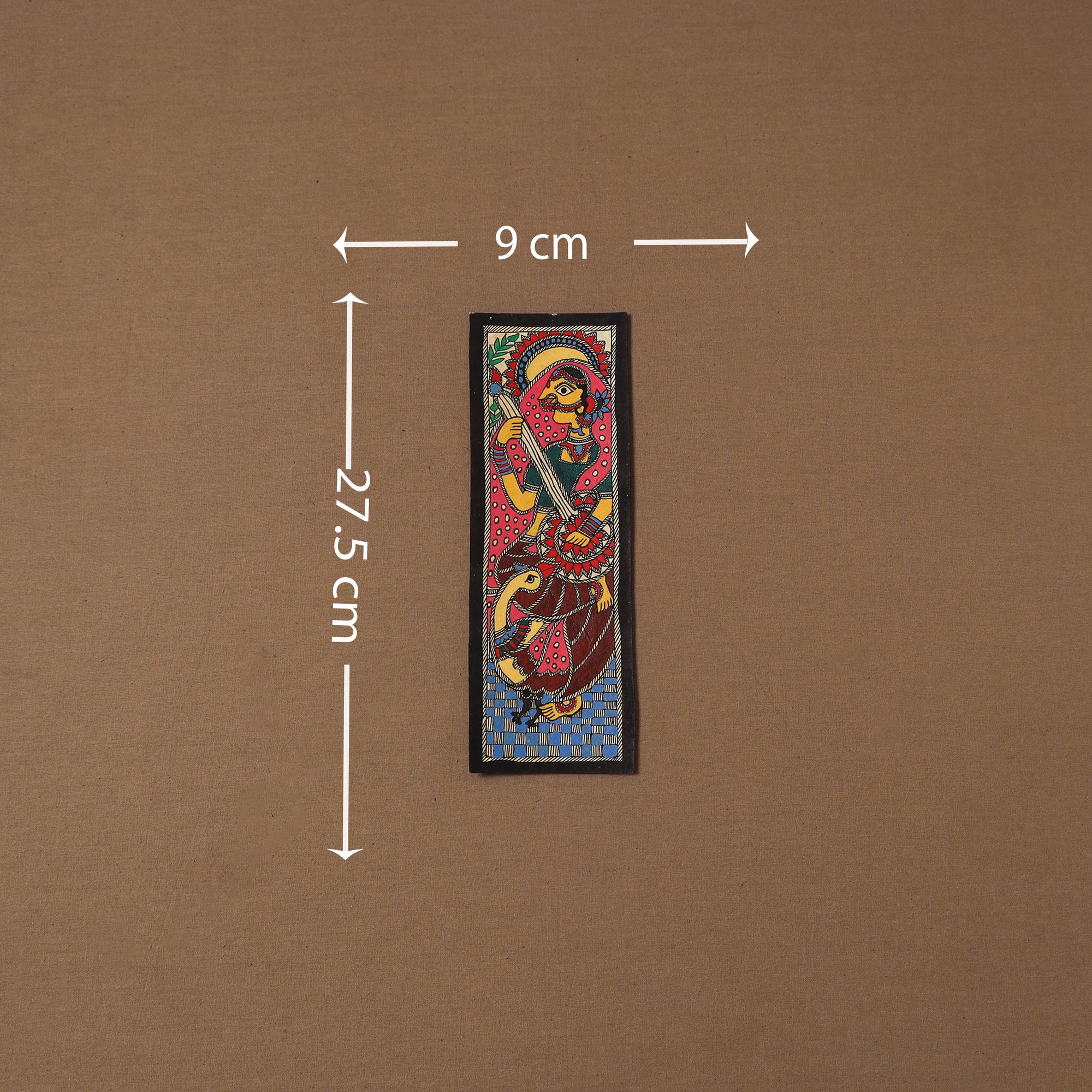 Handpainted madhubani painting by hira devi (11 x 3 in) 73