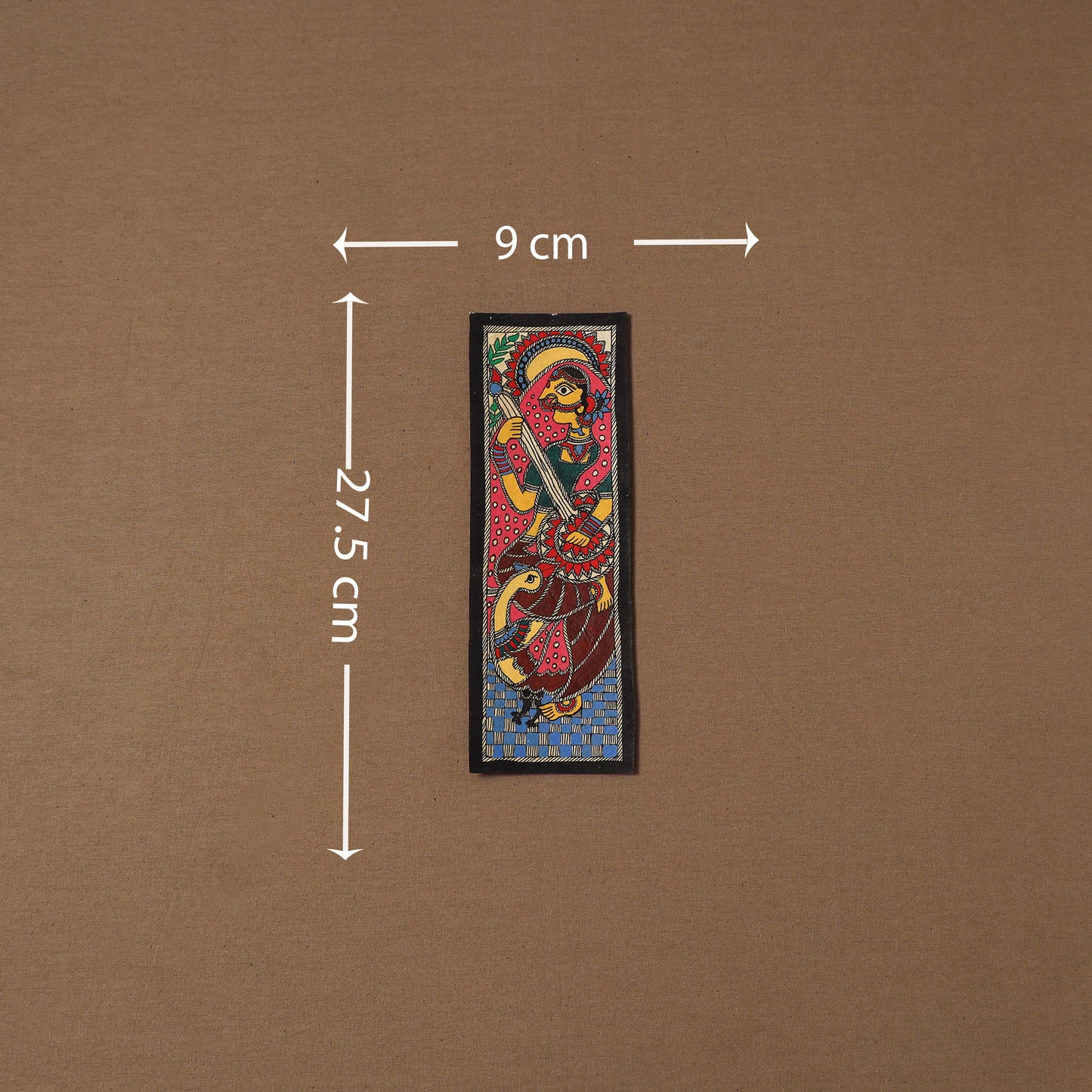 Handpainted madhubani painting by hira devi (11 x 3 in) 73