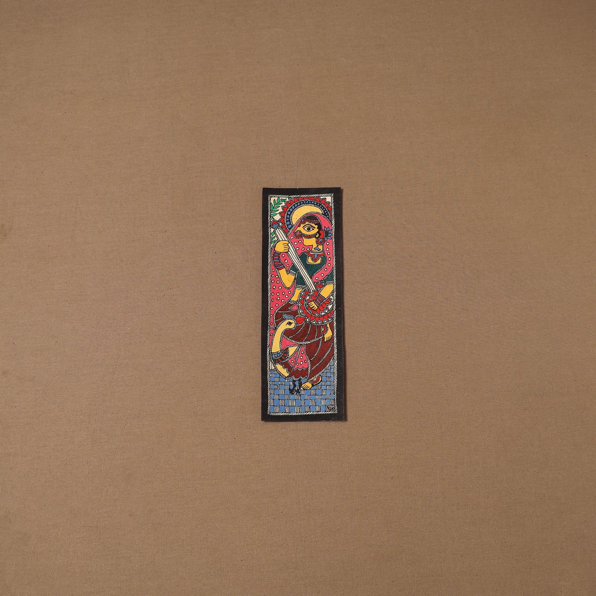 Handpainted madhubani painting by hira devi (11 x 3 in) 73