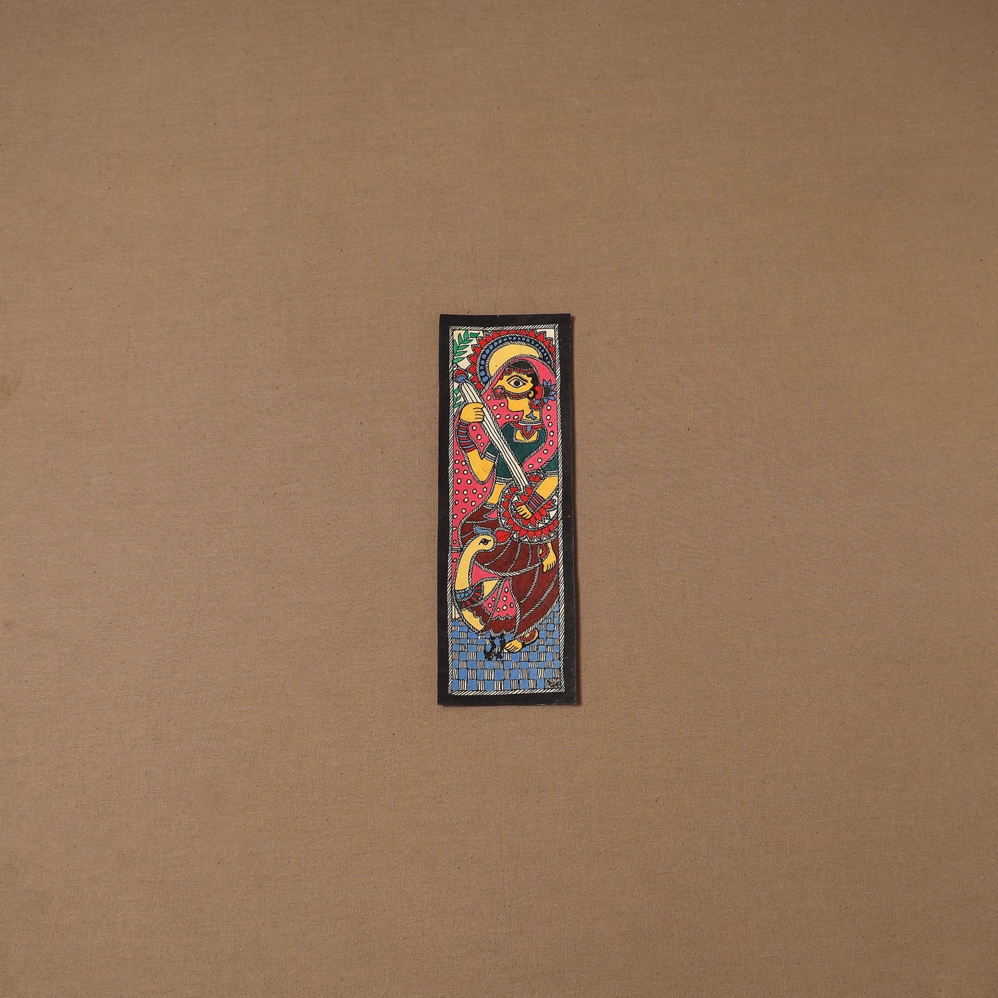 Handpainted madhubani painting by hira devi (11 x 3 in) 73