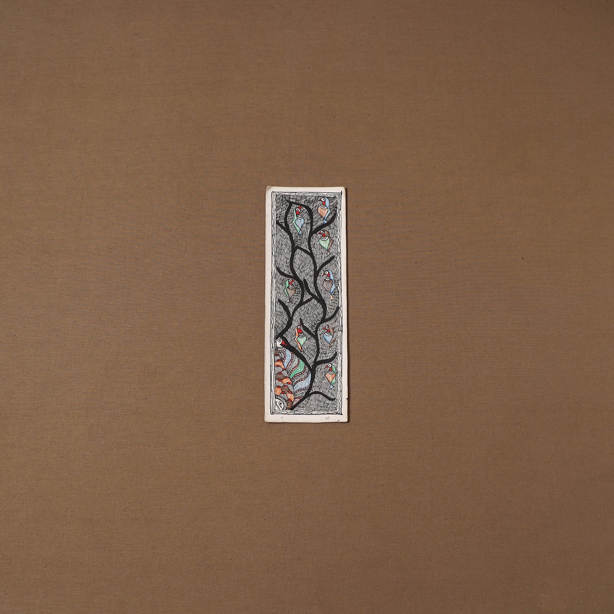 Handpainted madhubani painting by hira devi (11 x 3 in) 76