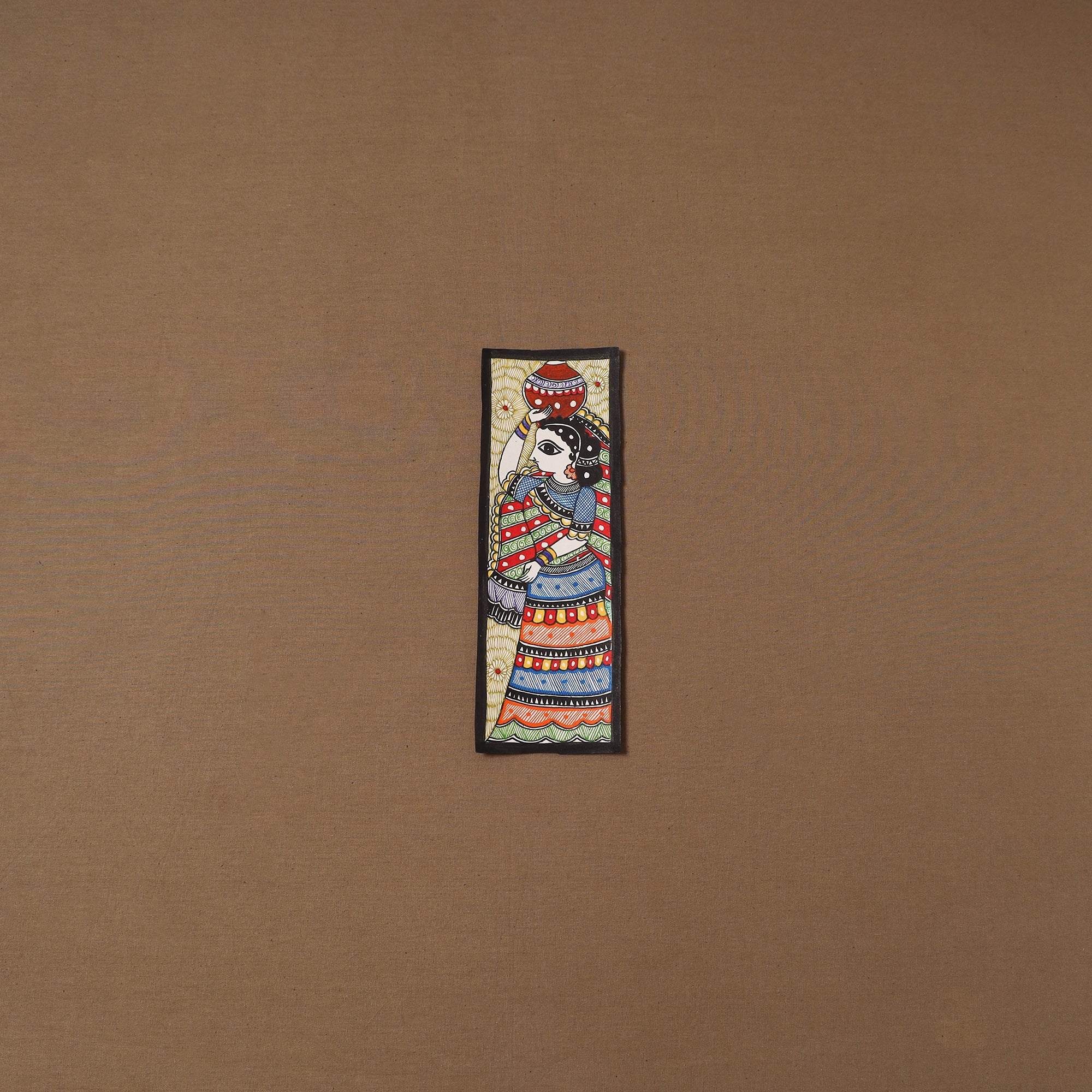 Handpainted madhubani painting by hira devi (11 x 3 in) 78