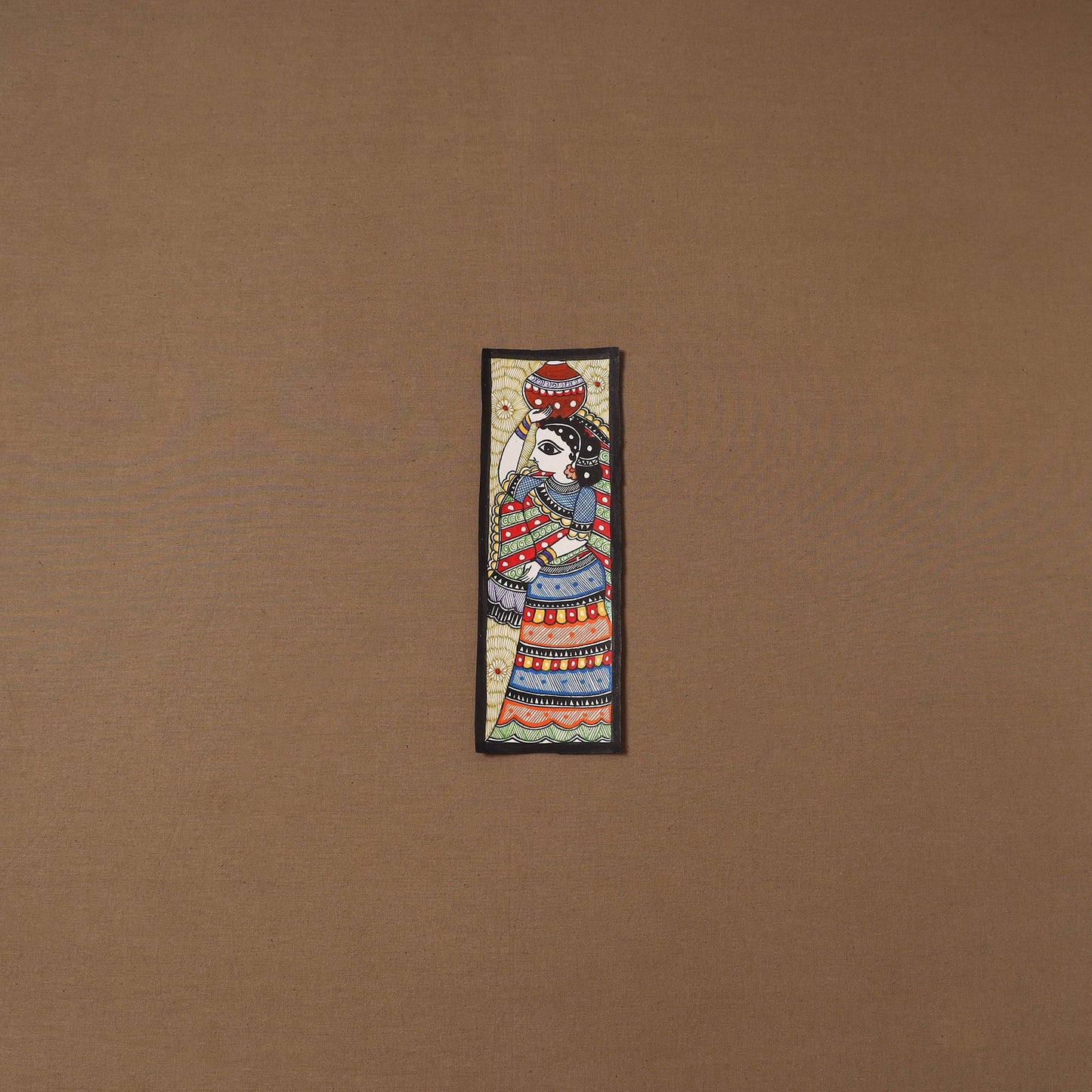 Handpainted madhubani painting by hira devi (11 x 3 in) 78