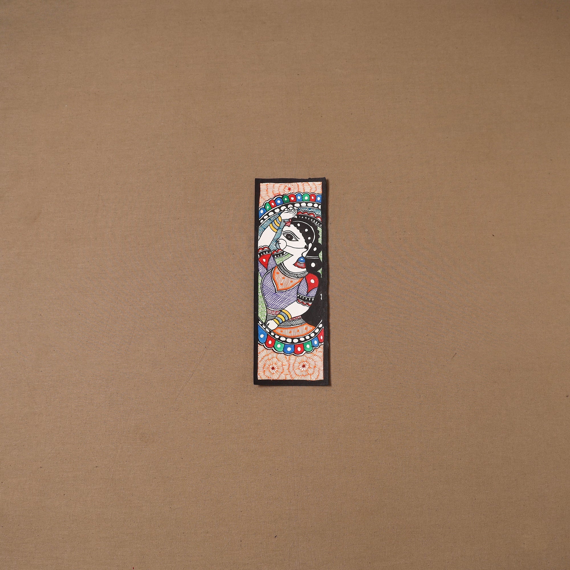 Handpainted madhubani painting by hira devi (11 x 3 in) 82