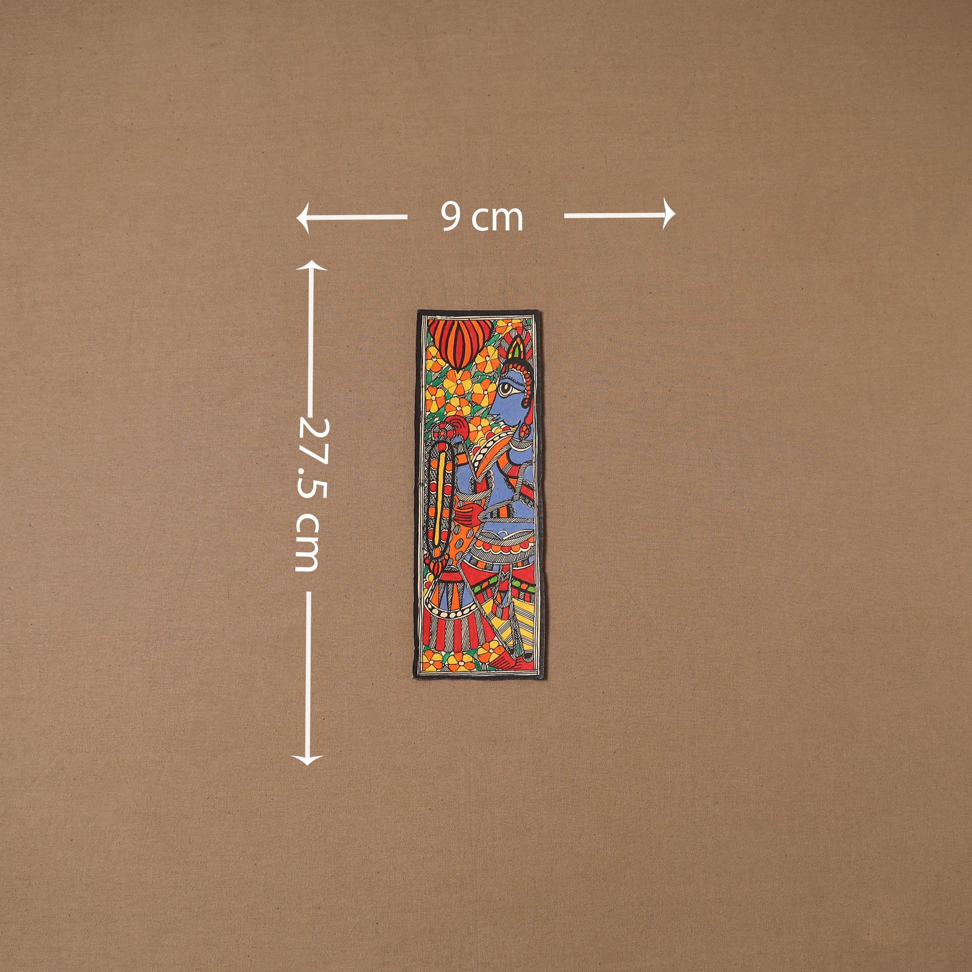 Handpainted madhubani painting by hira devi (11 x 3 in) 83