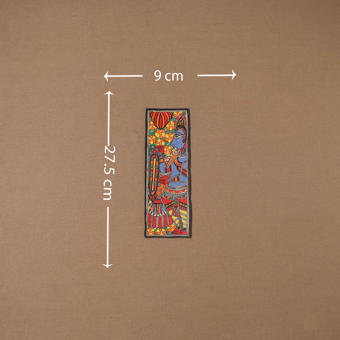 Handpainted madhubani painting by hira devi (11 x 3 in) 83