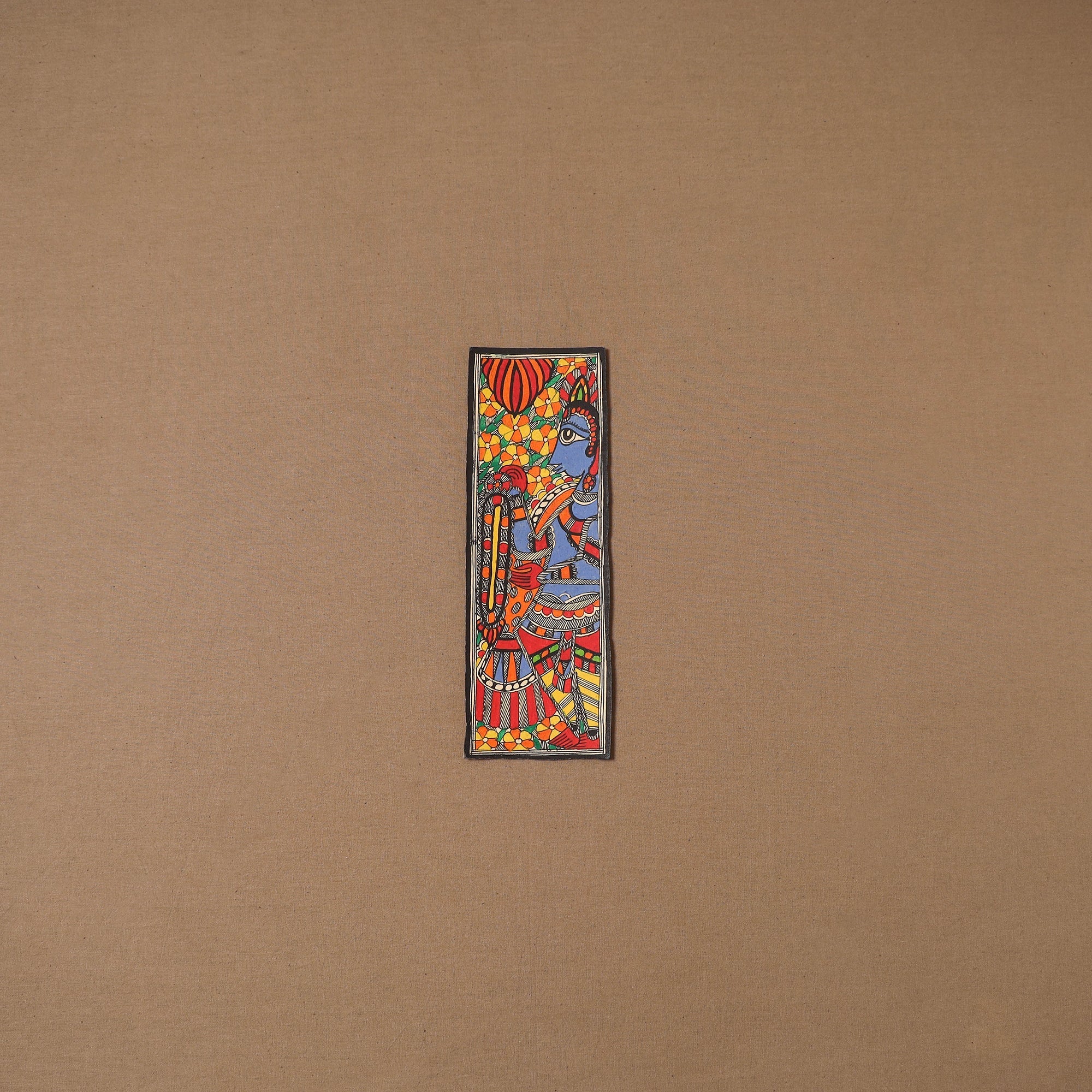 Handpainted madhubani painting by hira devi (11 x 3 in) 83