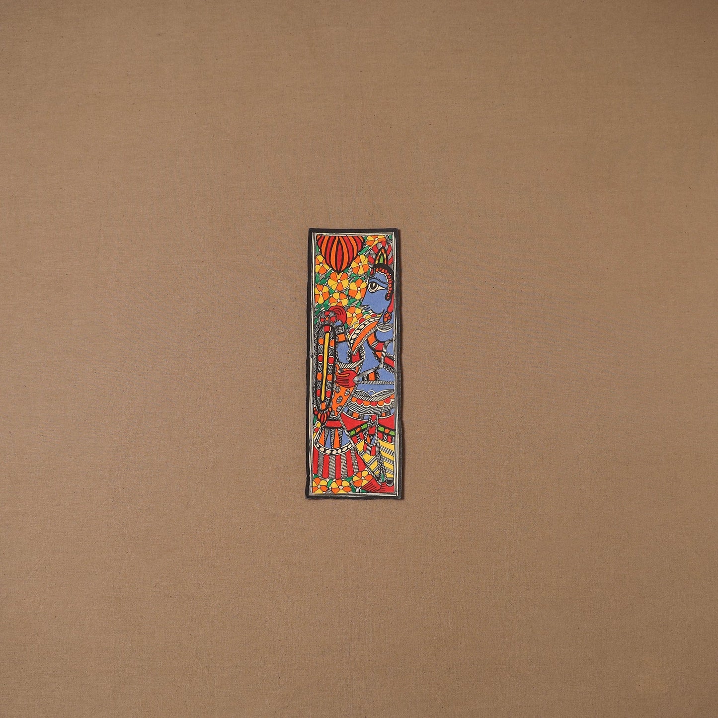 Handpainted madhubani painting by hira devi (11 x 3 in) 83