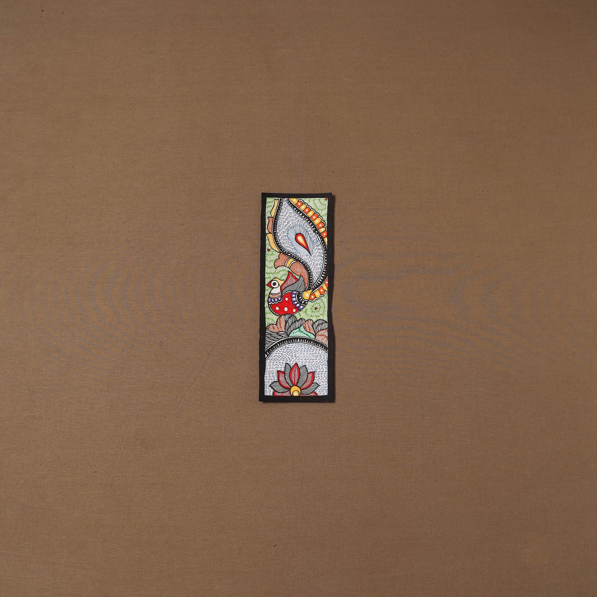 Handpainted madhubani painting by hira devi (11 x 3 in) 84