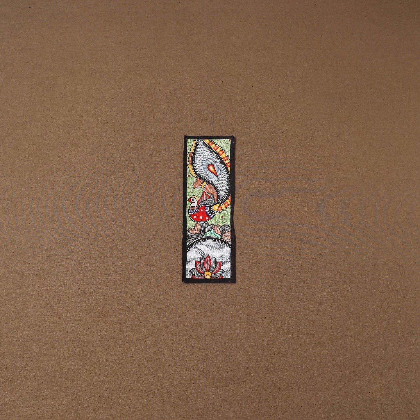 Handpainted madhubani painting by hira devi (11 x 3 in) 84