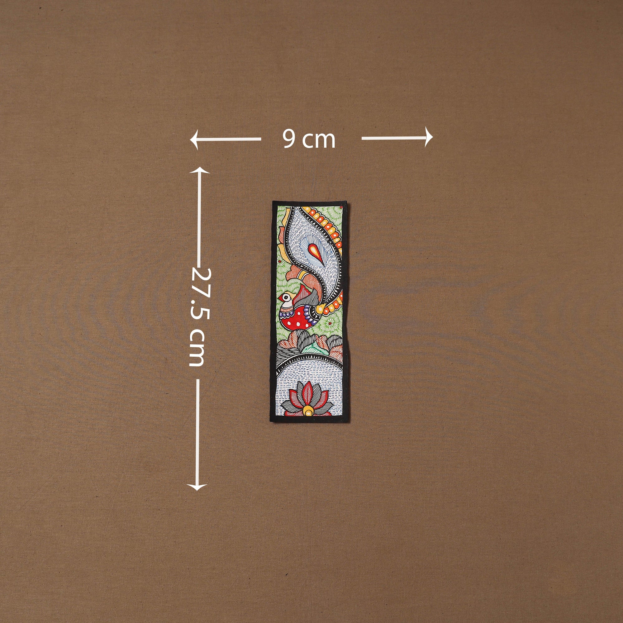 Handpainted madhubani painting by hira devi (11 x 3 in) 84