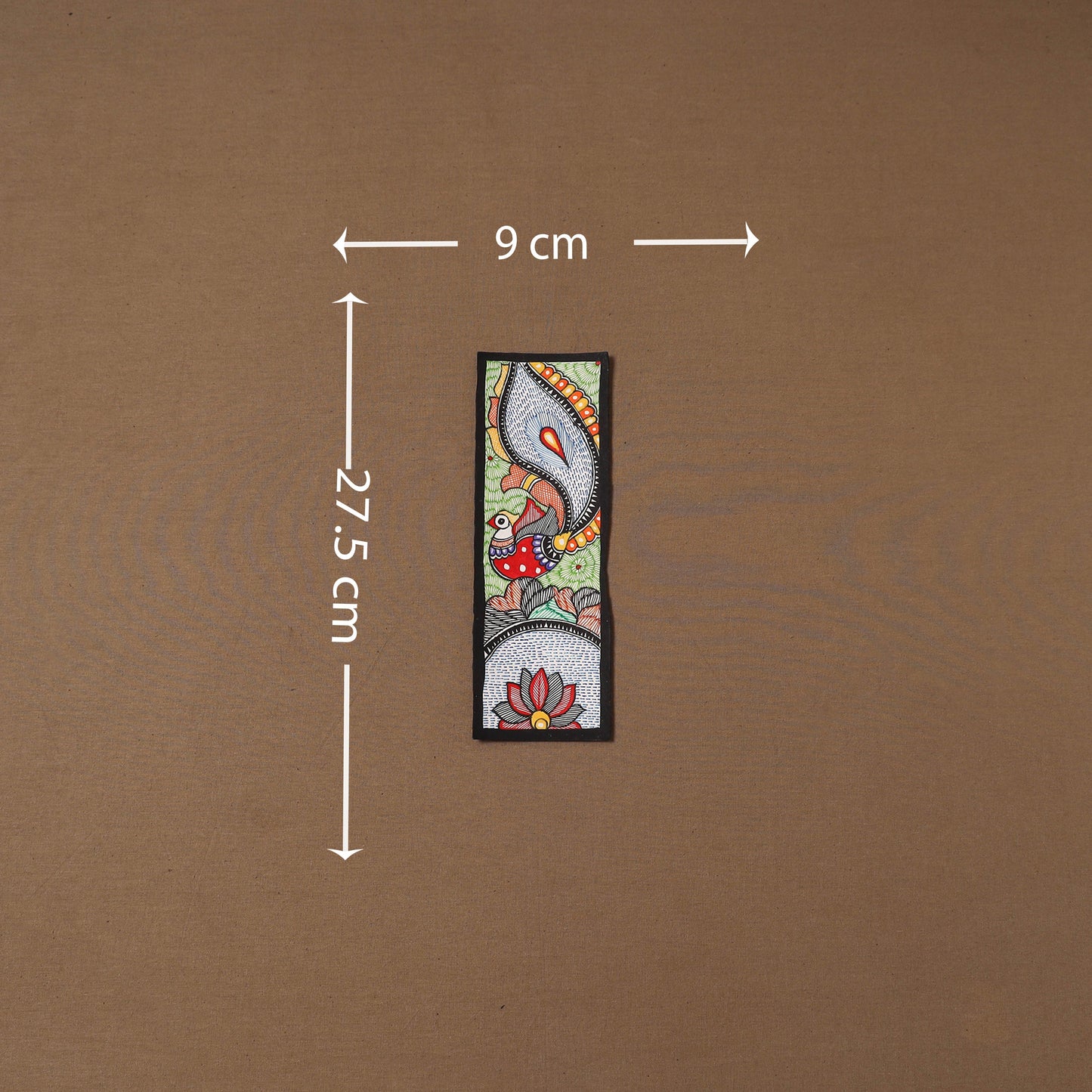 Handpainted madhubani painting by hira devi (11 x 3 in) 84