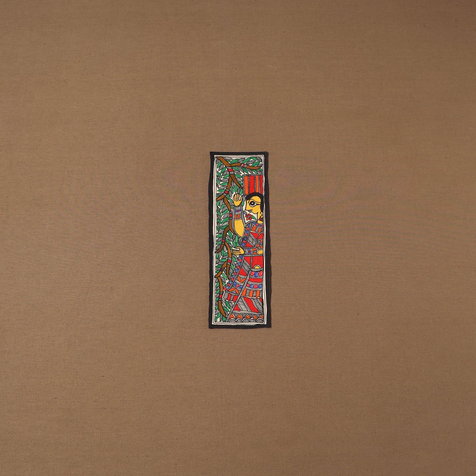 Handpainted madhubani painting by hira devi (11 x 3 in) 90