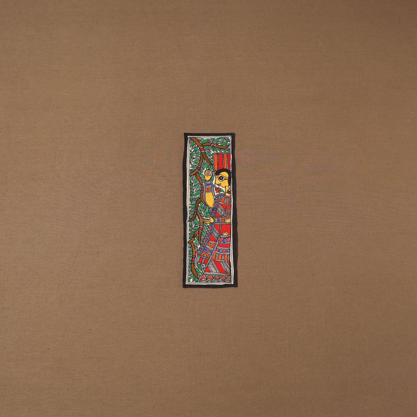 Handpainted madhubani painting by hira devi (11 x 3 in) 90